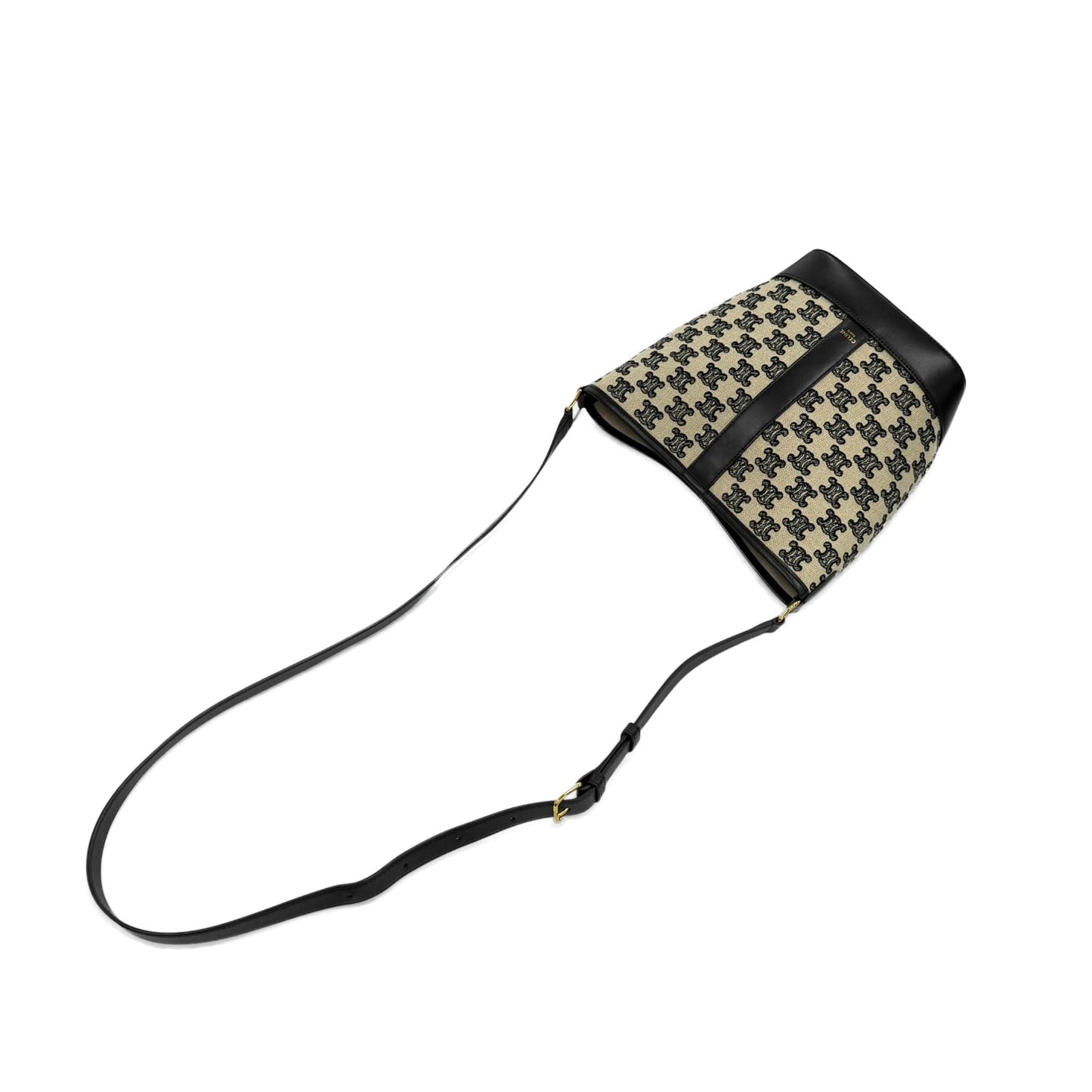 Celine Small Triomphe Embroidered Canvas Bucket Bag