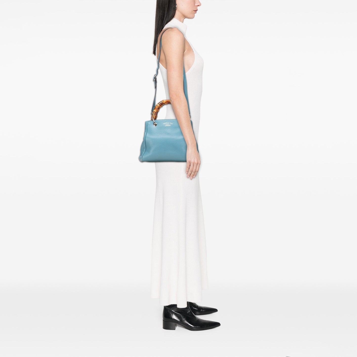 Gucci Small Calfskin Bamboo Shopper Satchel
