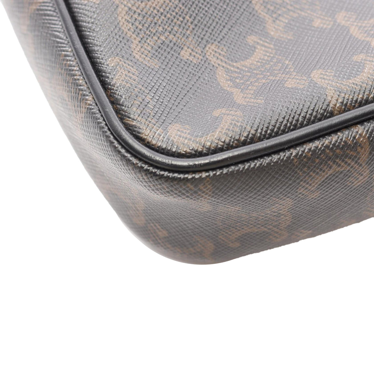 Celine Medium Triomphe Coated Canvas Messenger Bag — Black