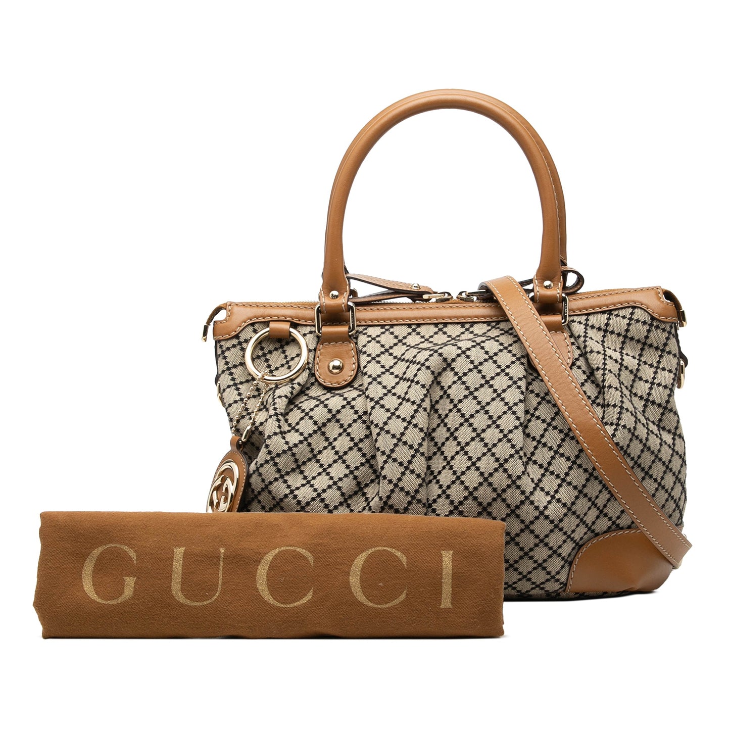 Gucci Diamante Canvas Sukey Satchel