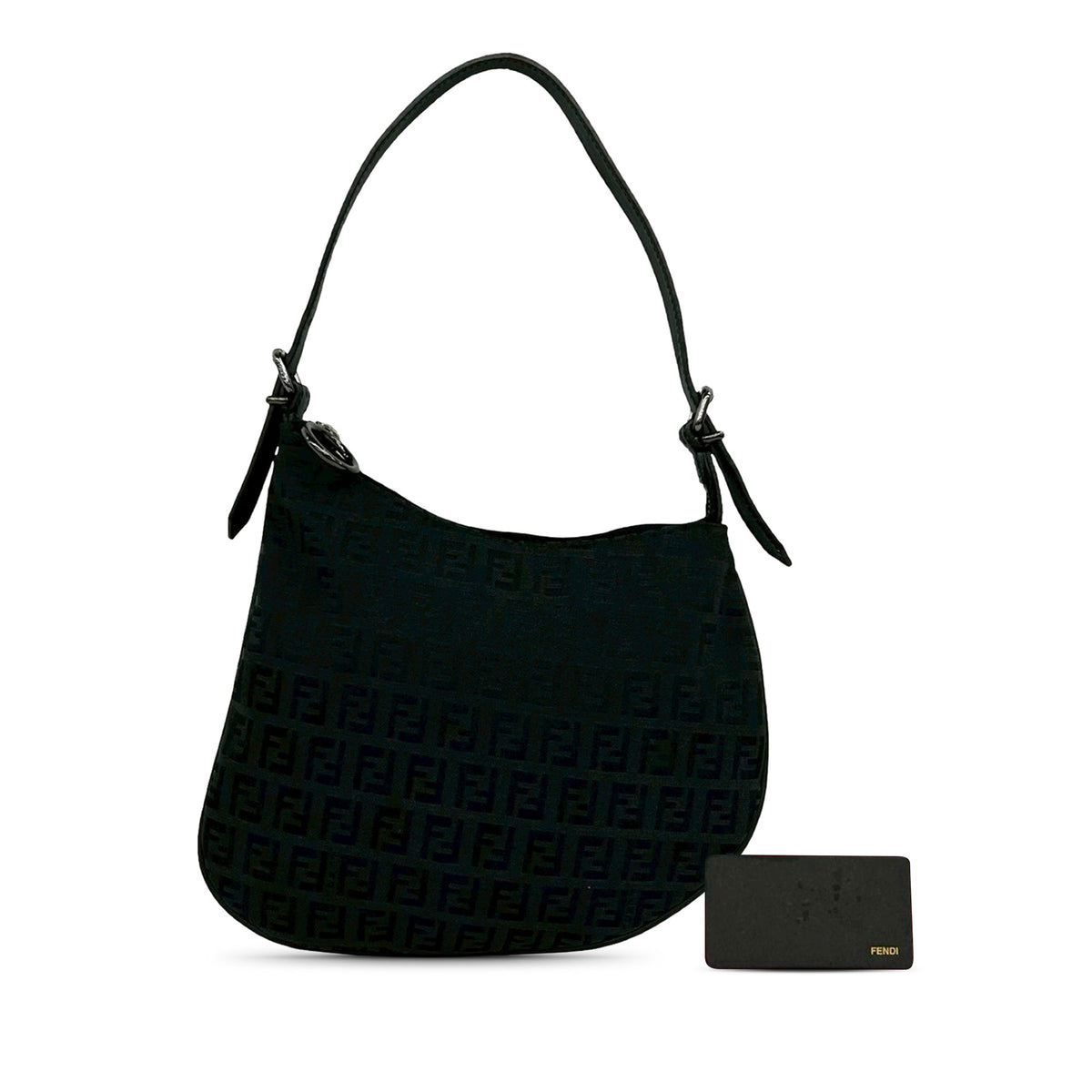 Fendi Zucchino Canvas Oyster Shoulder Bag
