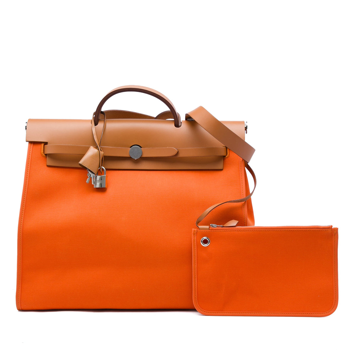 Hermès Toile Herbag Zip 39 — Orange