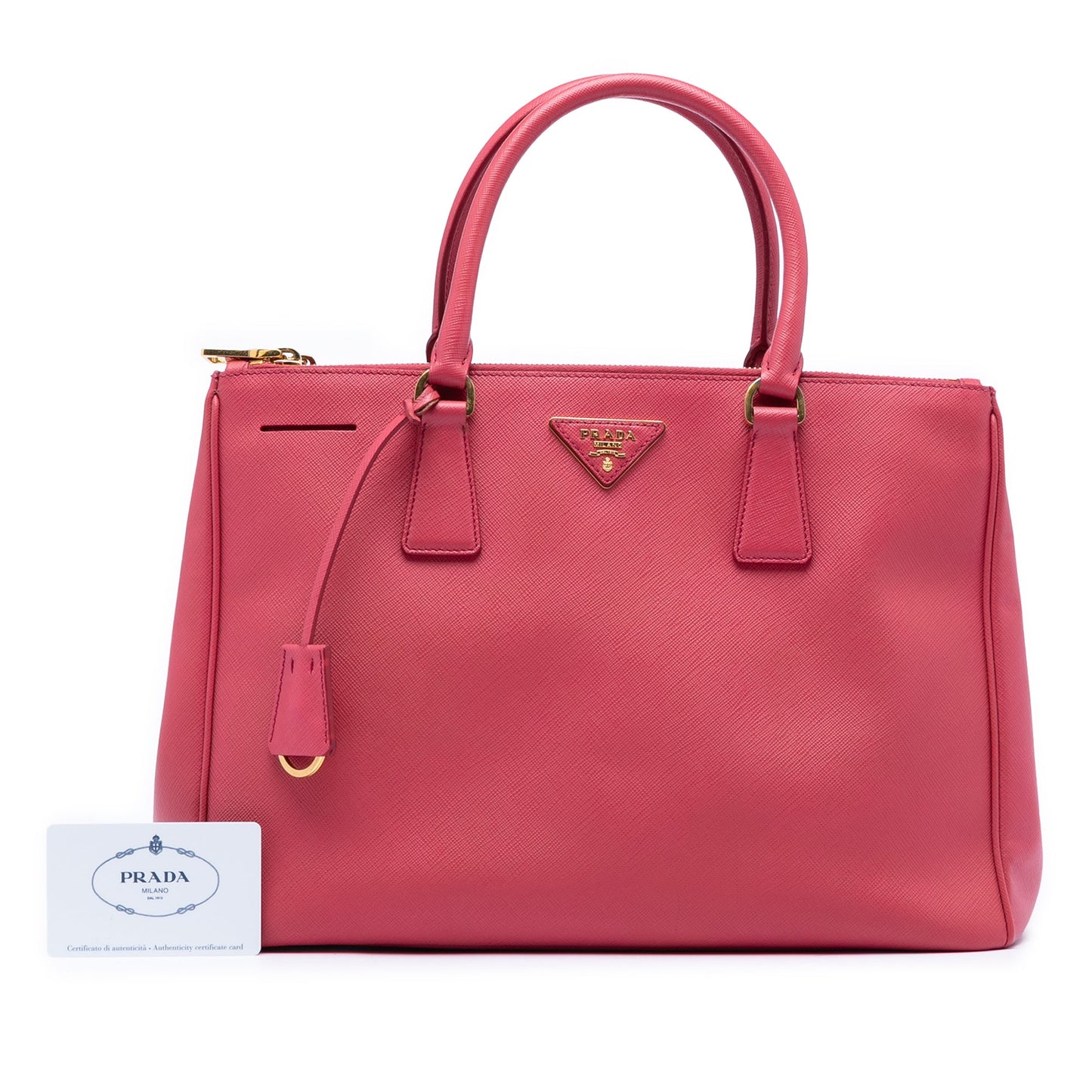 Medium Saffiano Lux Galleria Double Zip Tote