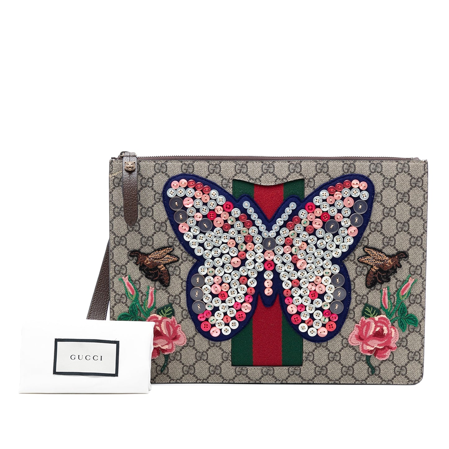 GG Supreme Web Butterfly Clutch