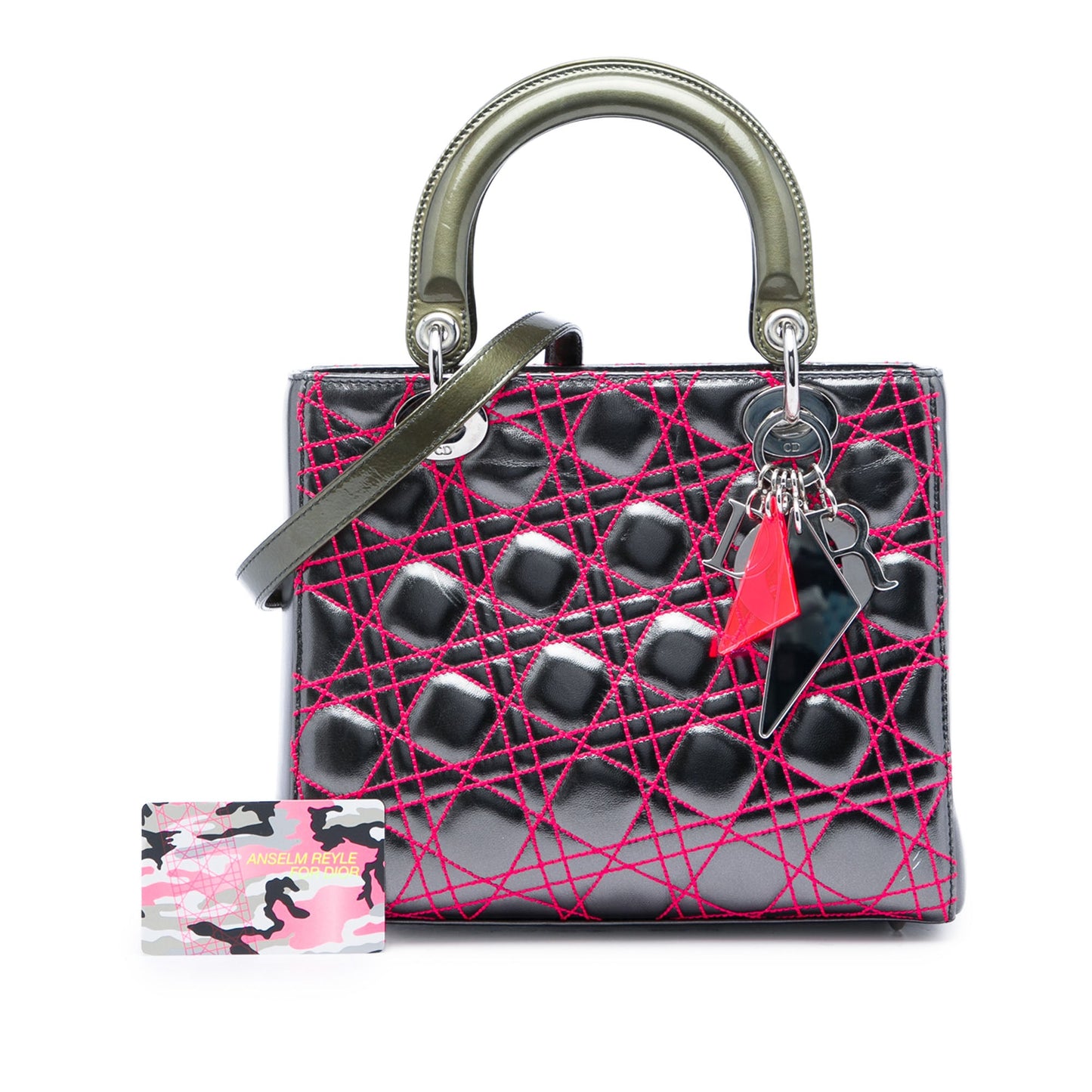 Dior Anselm Reyle Medium Metallic Lambskin Cannage Lady Dior