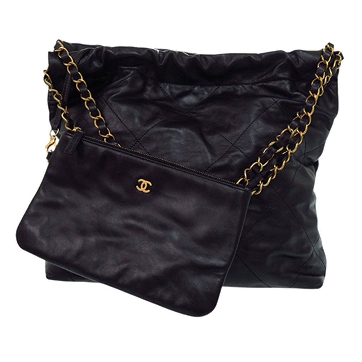 Chanel Small Quilted Shiny Calfskin 22 Handbag