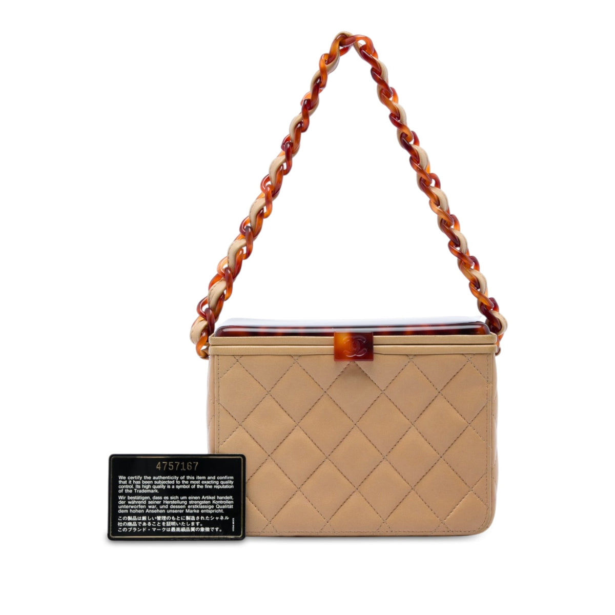 Chanel CC Quilted Lambskin Tortoiseshell Box Bag
