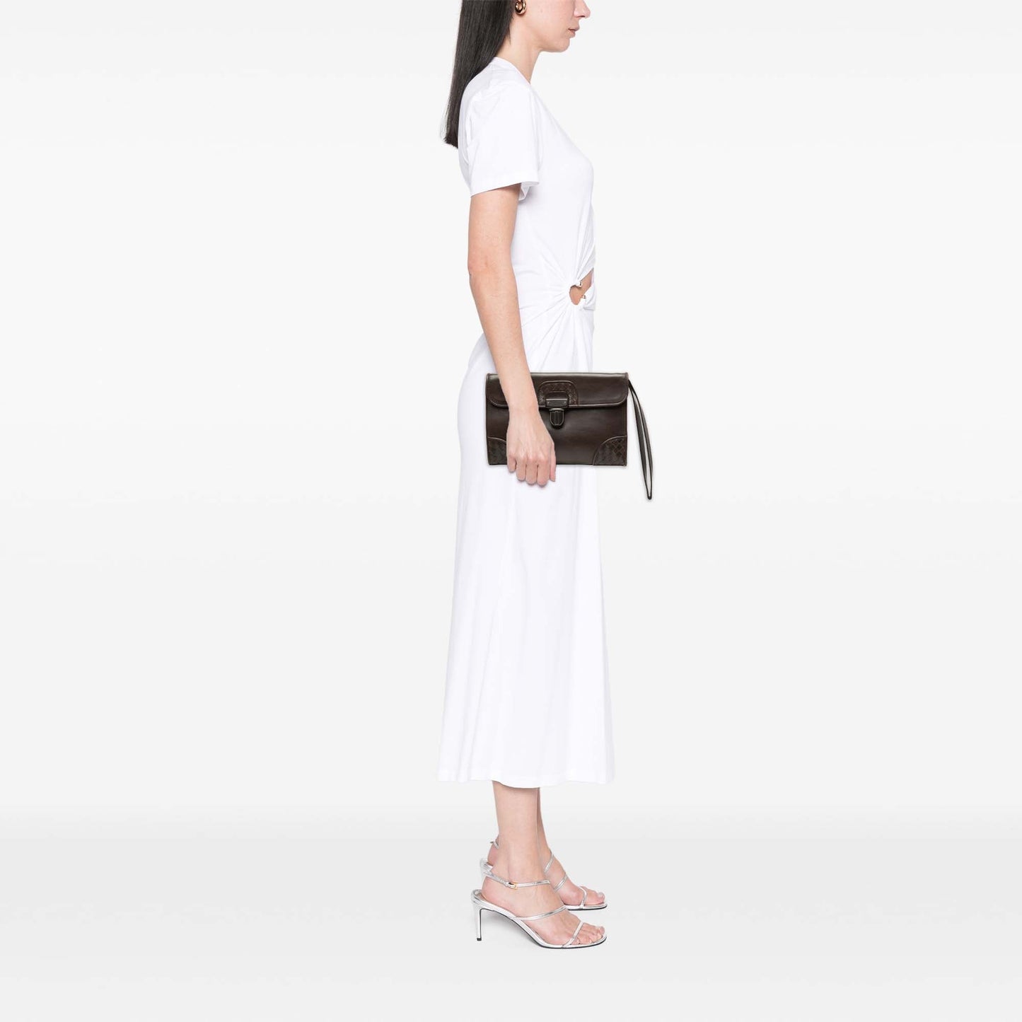Bottega Veneta Intrecciato Trimmed Leather Clutch