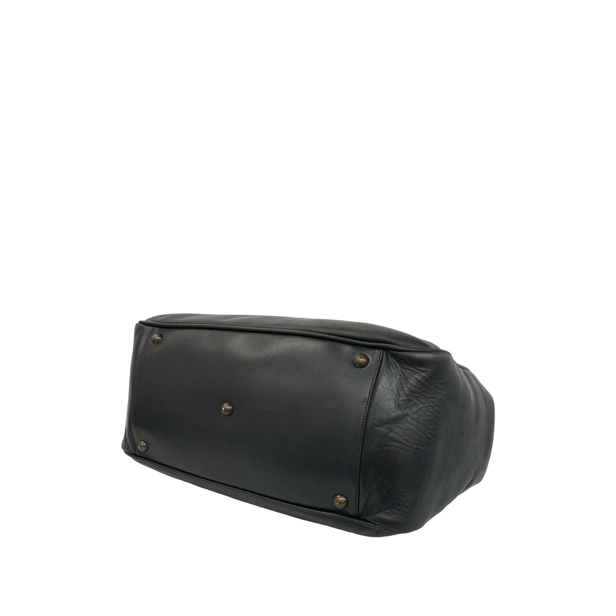 Bottega Veneta Intrecciato Trimmed Handbag — Black