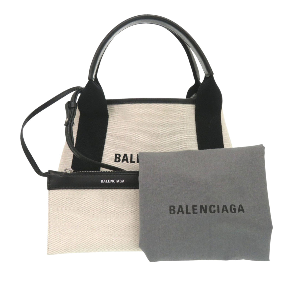Balenciaga Canvas Navy Cabas Satchel XS