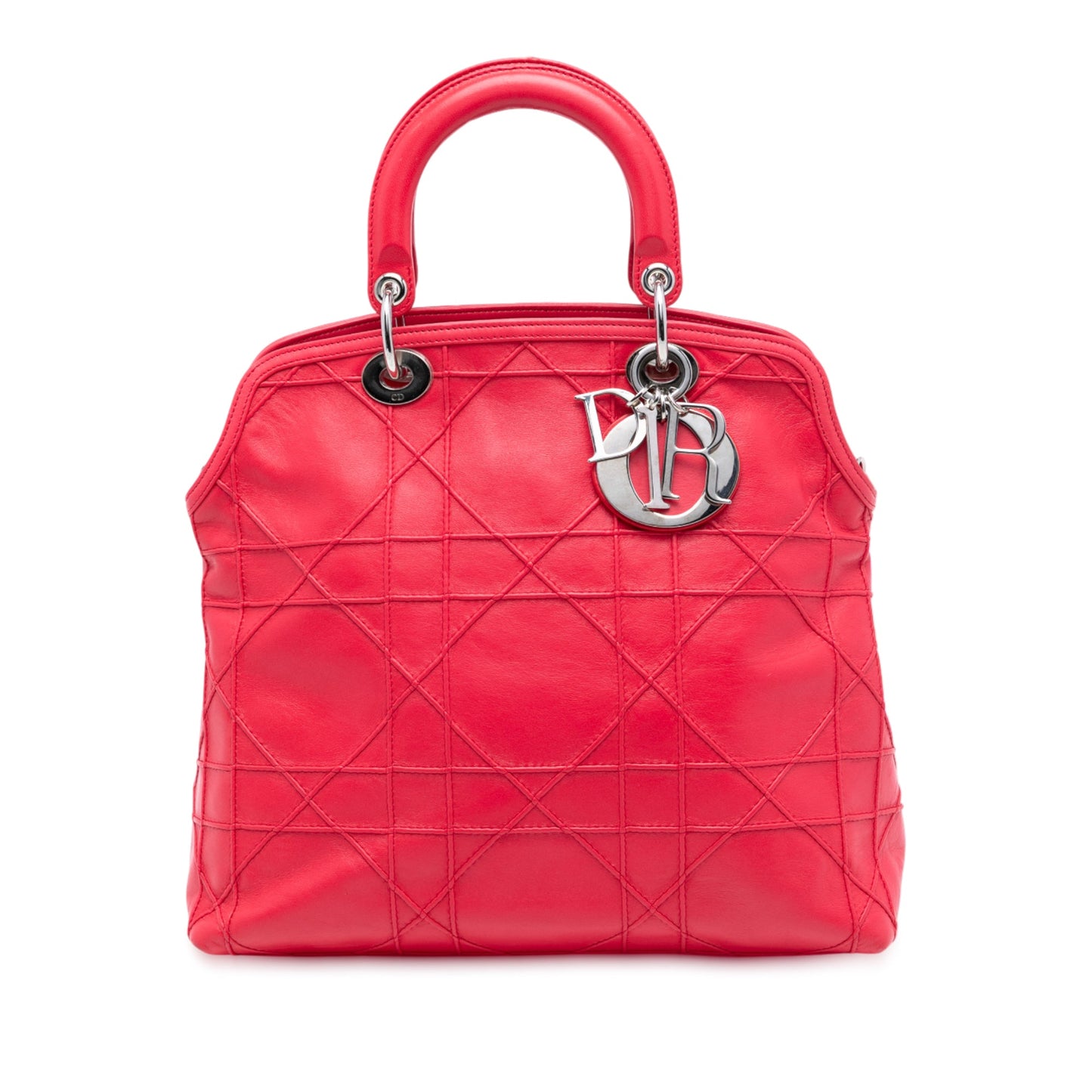 Dior Medium Lambskin Cannage Polochon Granville Satchel