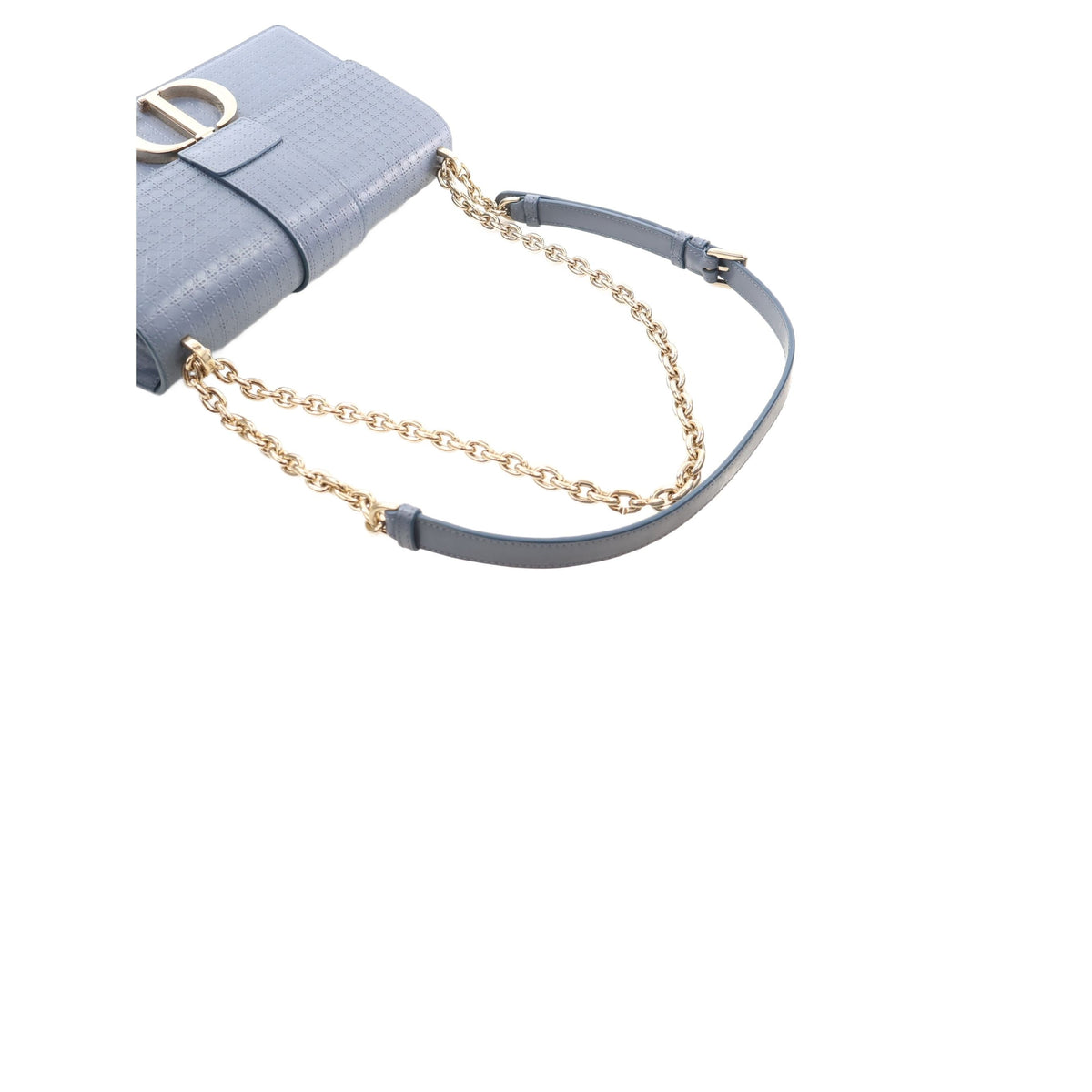 Dior Calfskin Microcannage 30 Montaigne Chain Flap — Blue