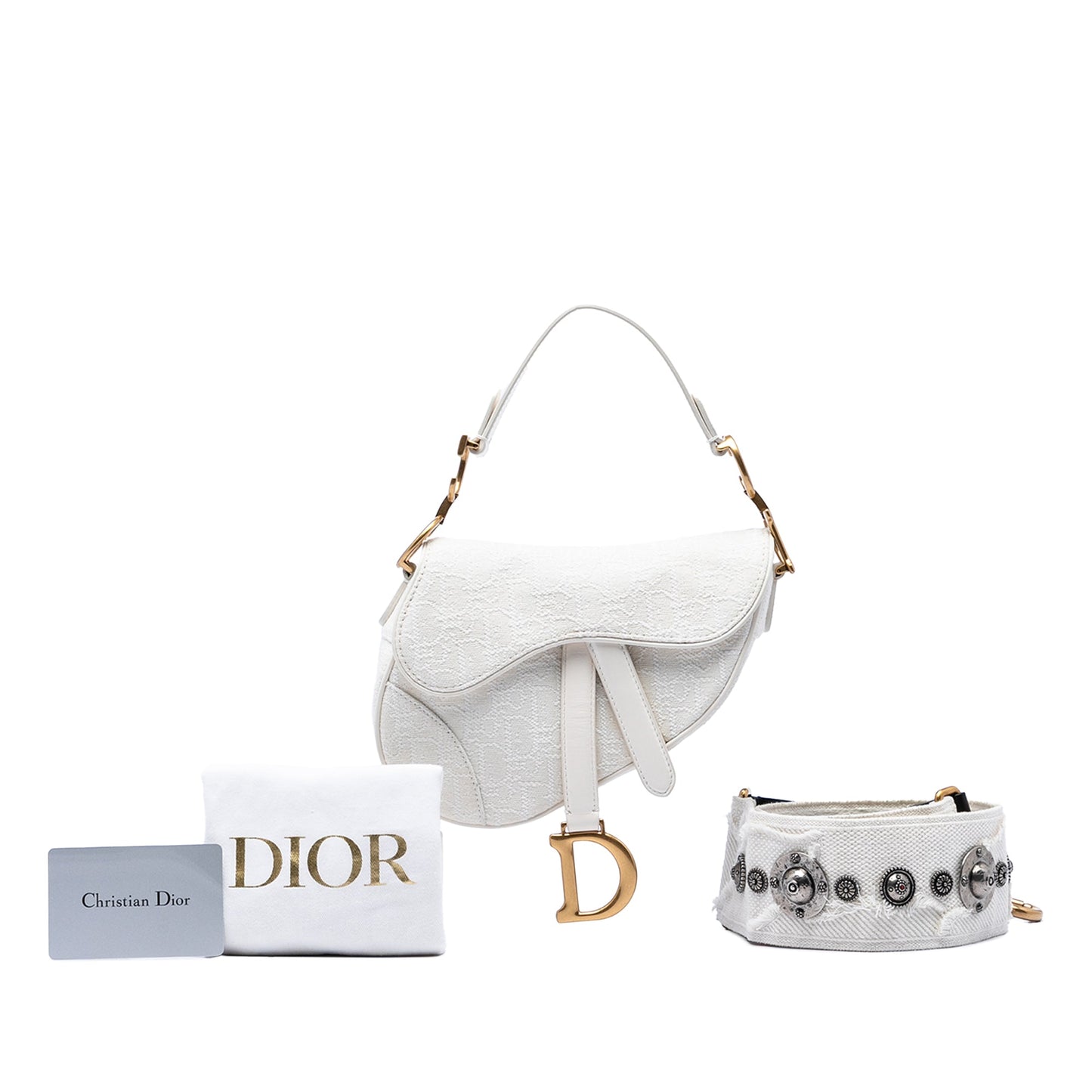 Dior Mini Oblique Embroidered Canvas Saddle Bag