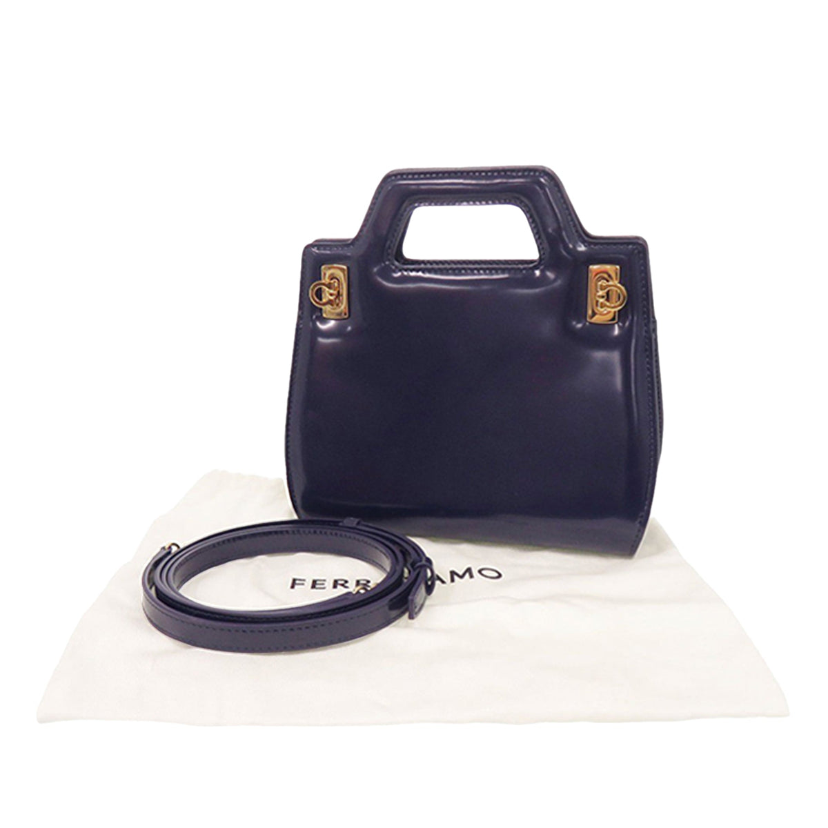 Ferragamo Mini Brushed Calfskin Wanda Top Handle Bag