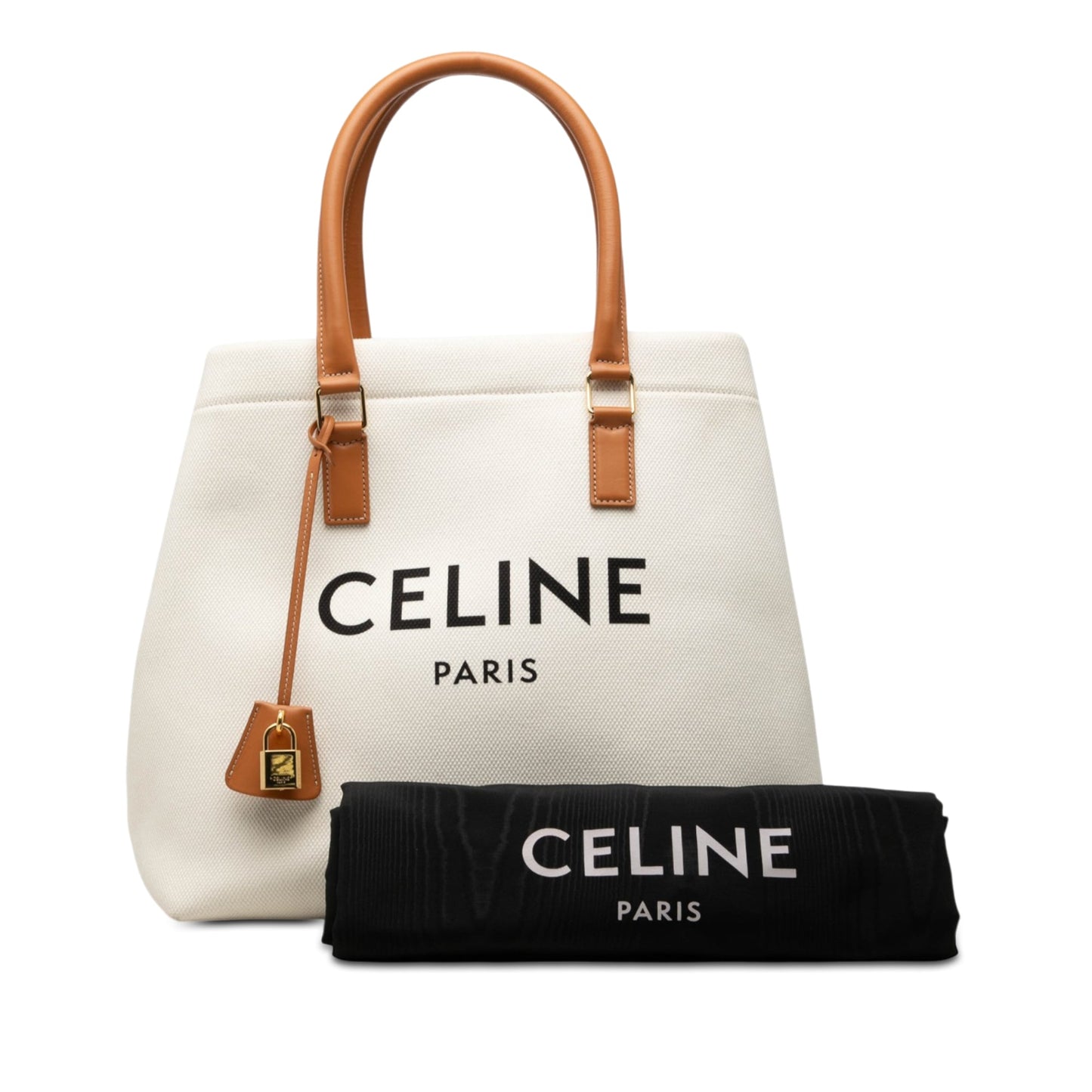 Celine Small Canvas Logo Print Horizontal Cabas Tote