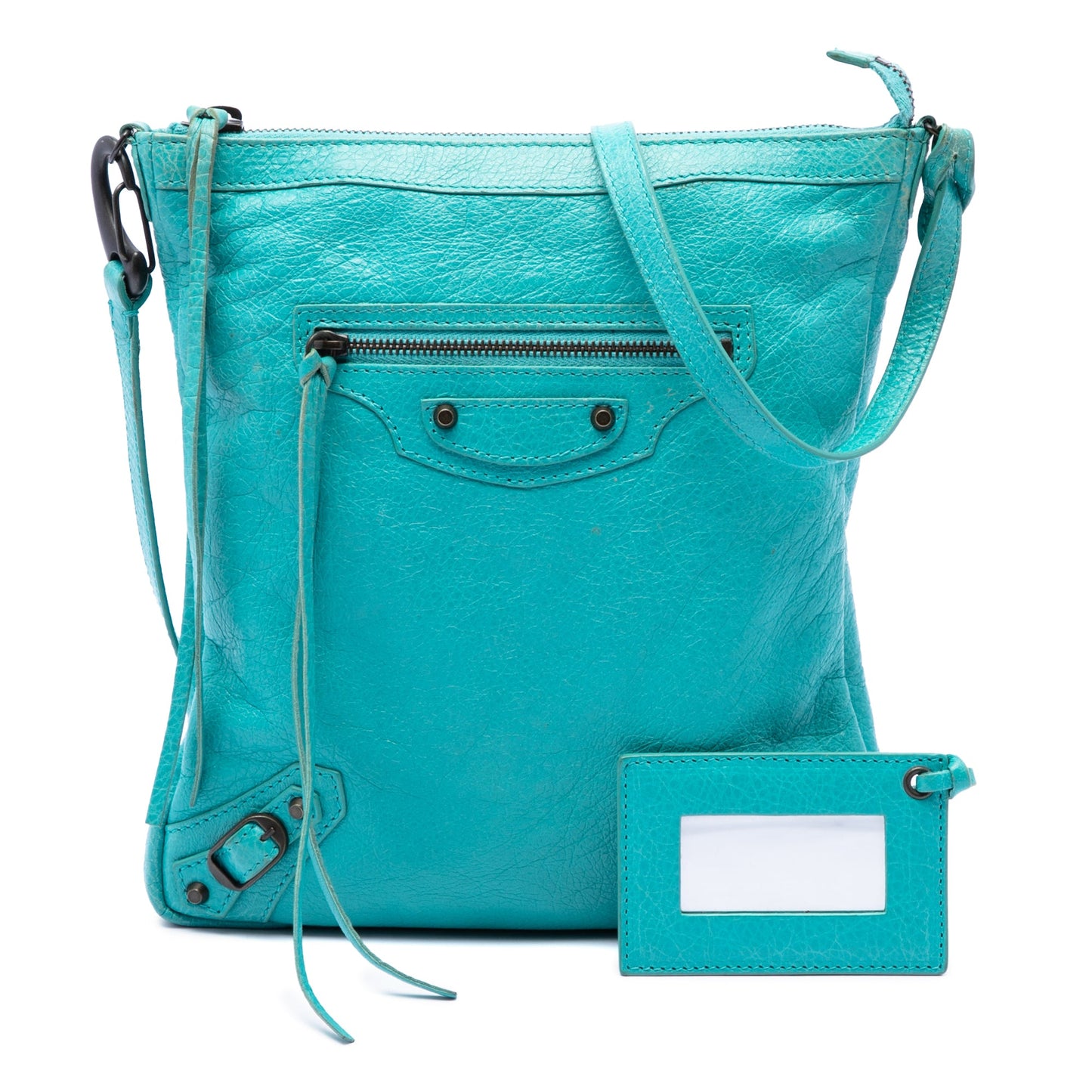 Balenciaga Lambskin Motocross Classic Flat Crossbody