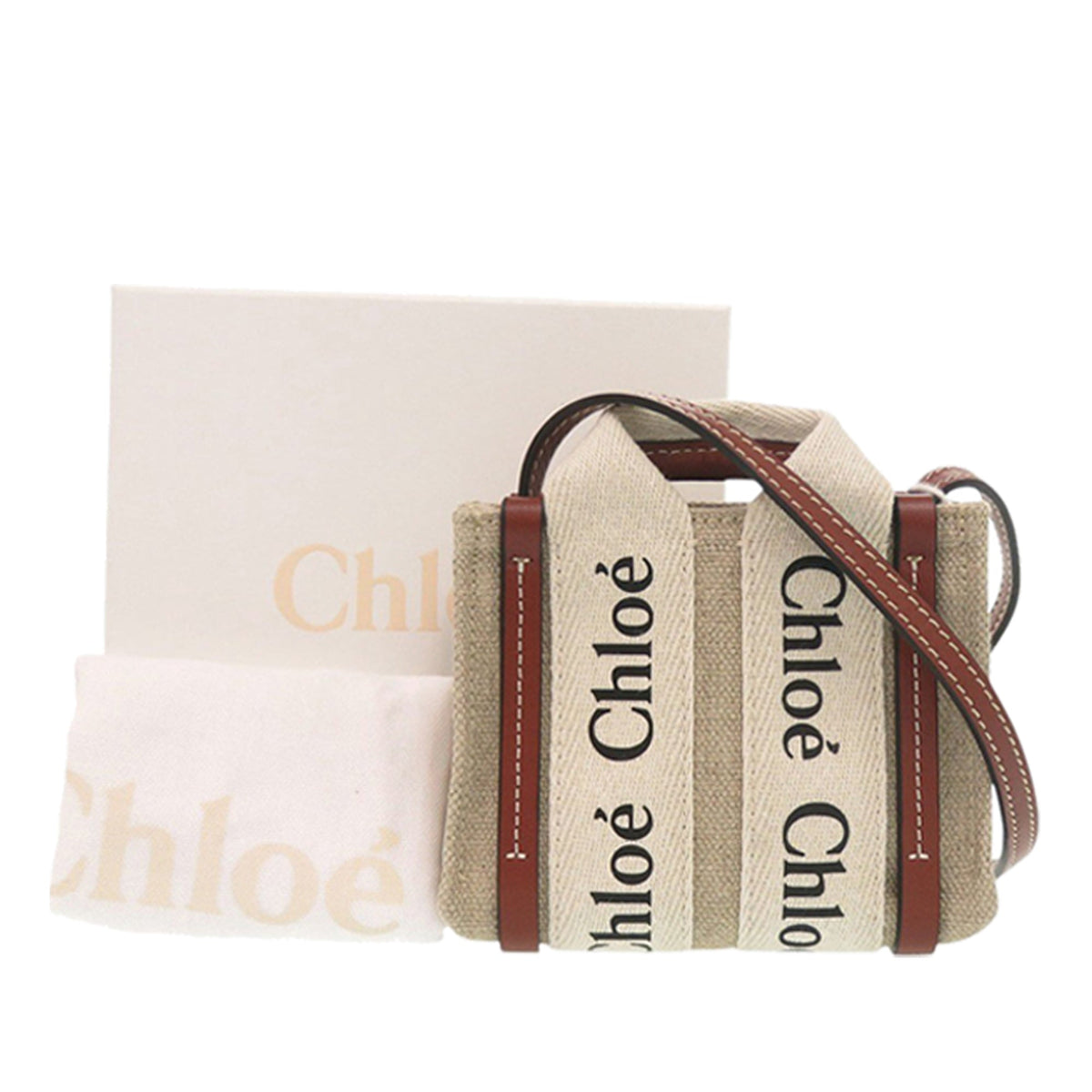 Chloé Nano Canvas Woody Satchel