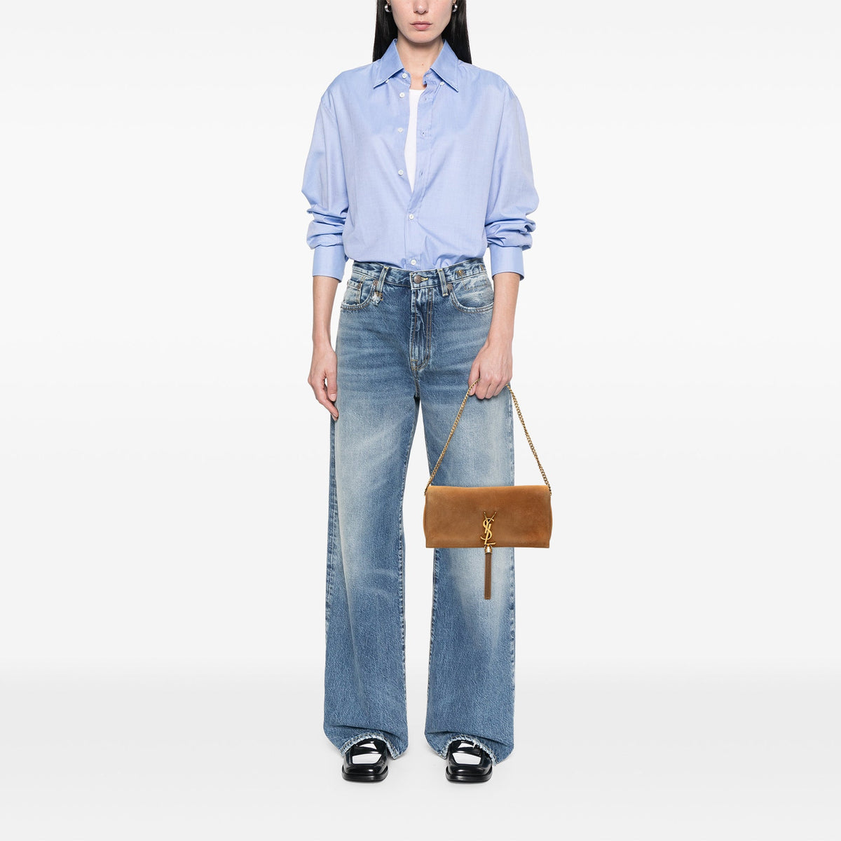 Saint Laurent Suede Monogram Kate 99 Tassel Bag