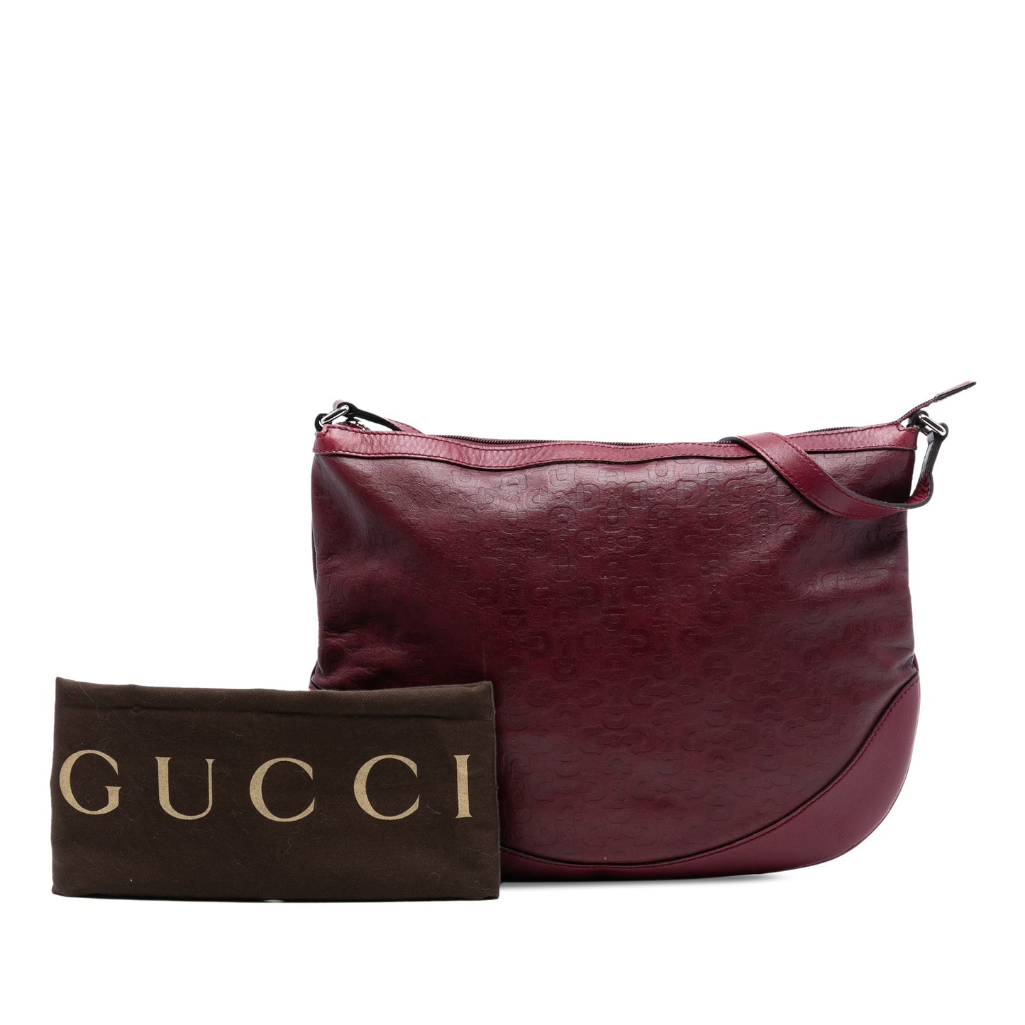 Gucci Embossed Leather Horsebit Crossbody