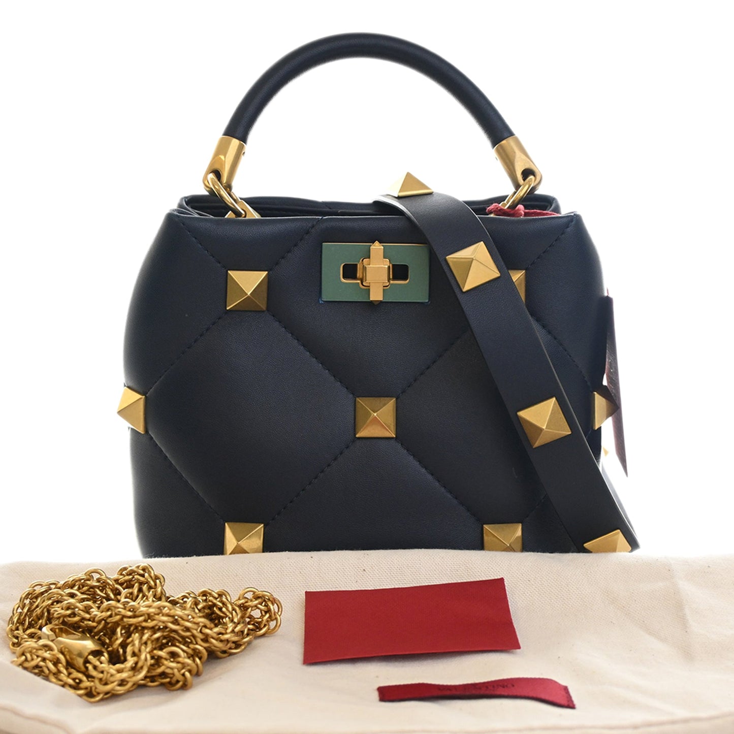 Valentino Small Nappa Roman Stud The Handle Bag