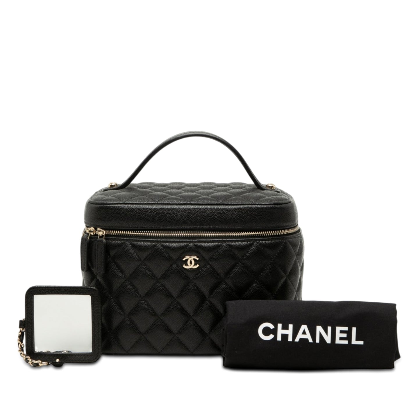 Chanel Medium CC Quilted Caviar Vanity Case
