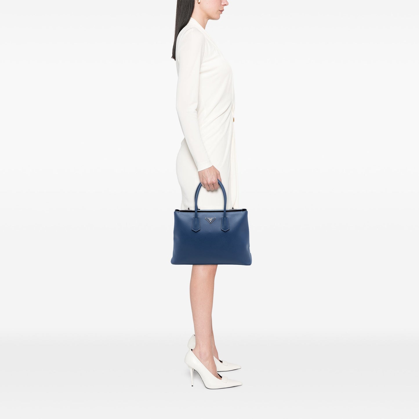 Prada Saffiano Cuir Turnlock Twin Satchel