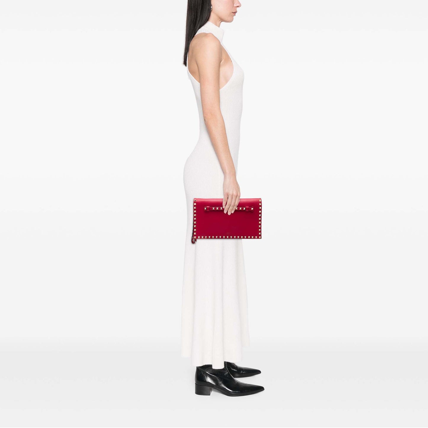 Valentino Nappa Rockstud Wristlet Clutch