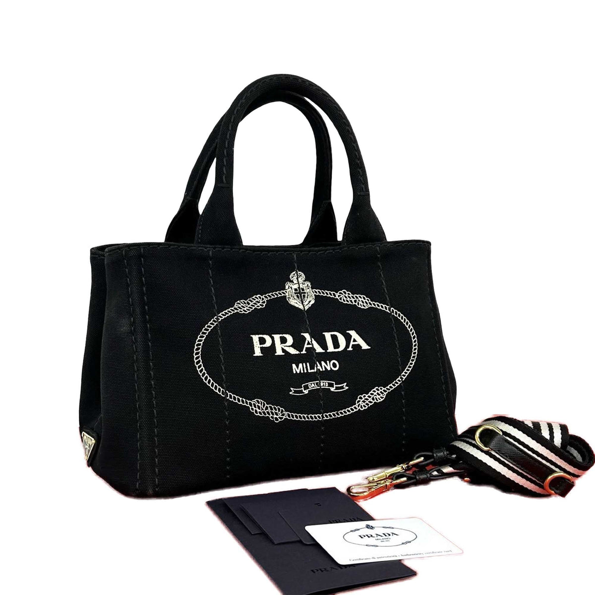 Prada Small Canvas Canapa Logo Tote