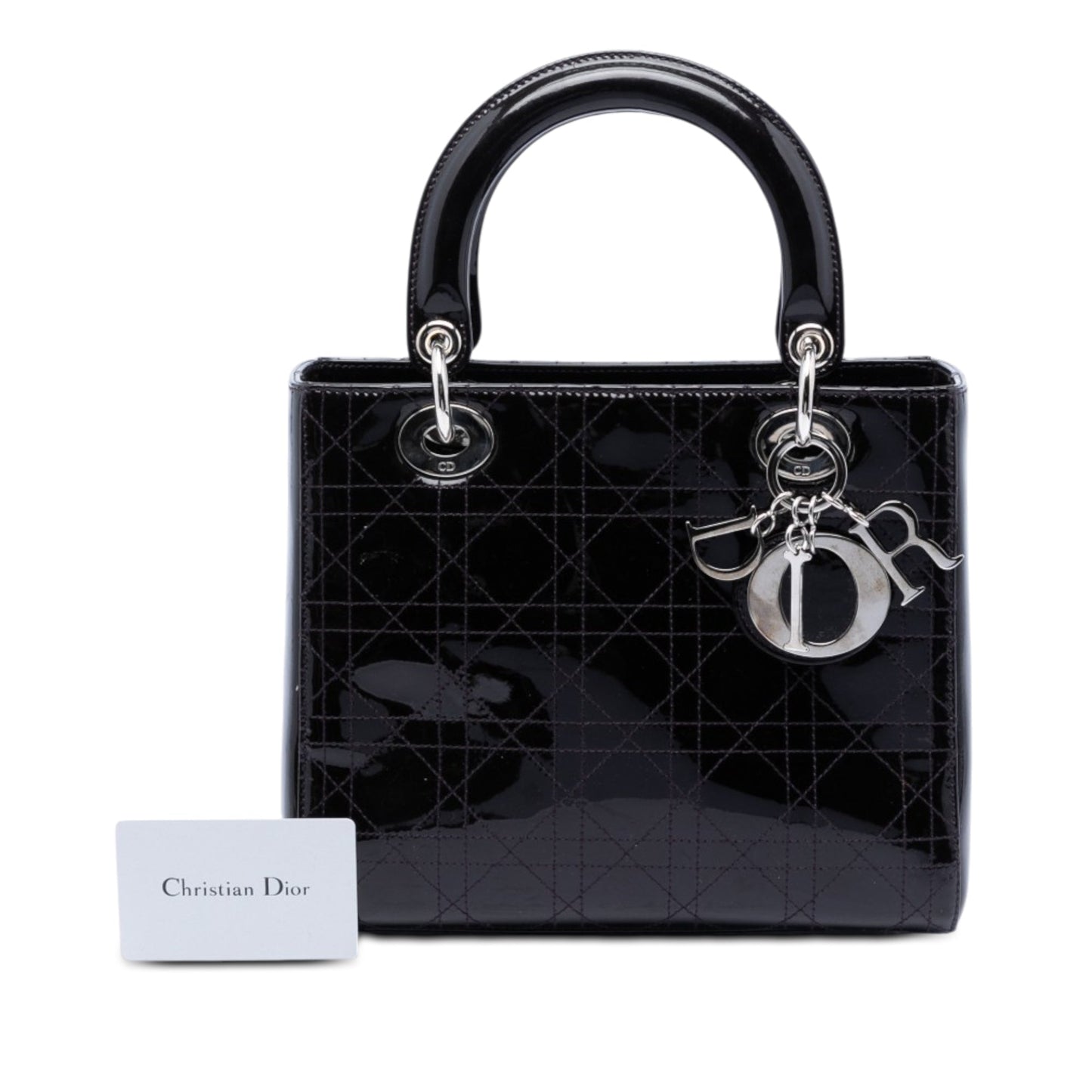 Dior Medium Patent Cannage Stitched Lady Dior
