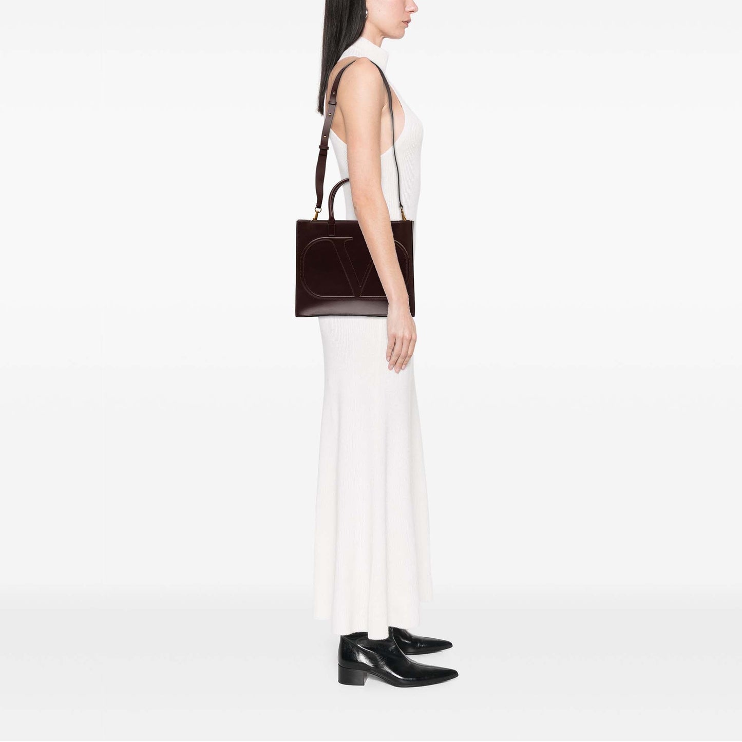 Valentino Medium Leather VLogo Walk Tote