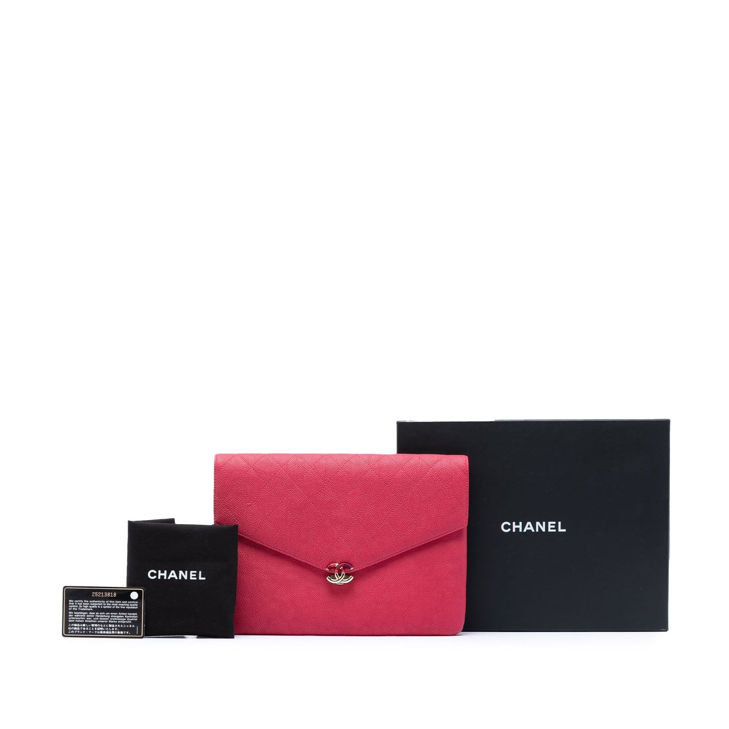 Chanel Paris Cuba Quilted Caviar Thread Around Envelope Clutch