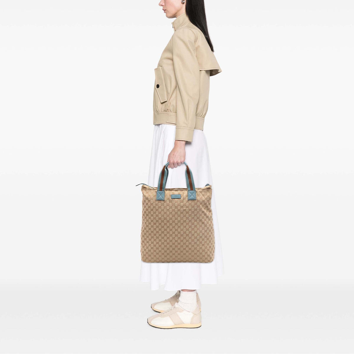 Gucci GG Canvas Web Vertical Tote
