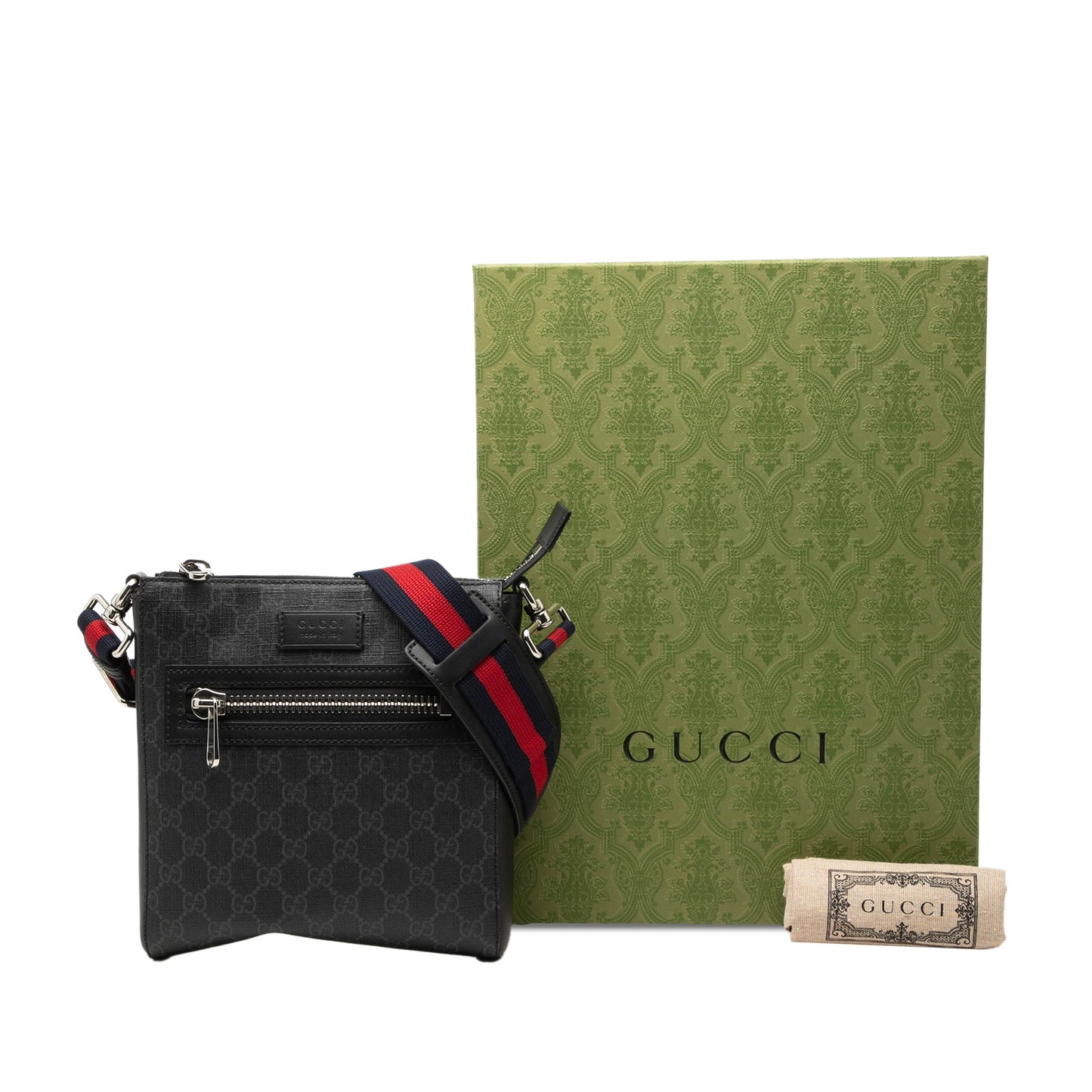 Gucci Small GG Supreme Web Messenger Bag