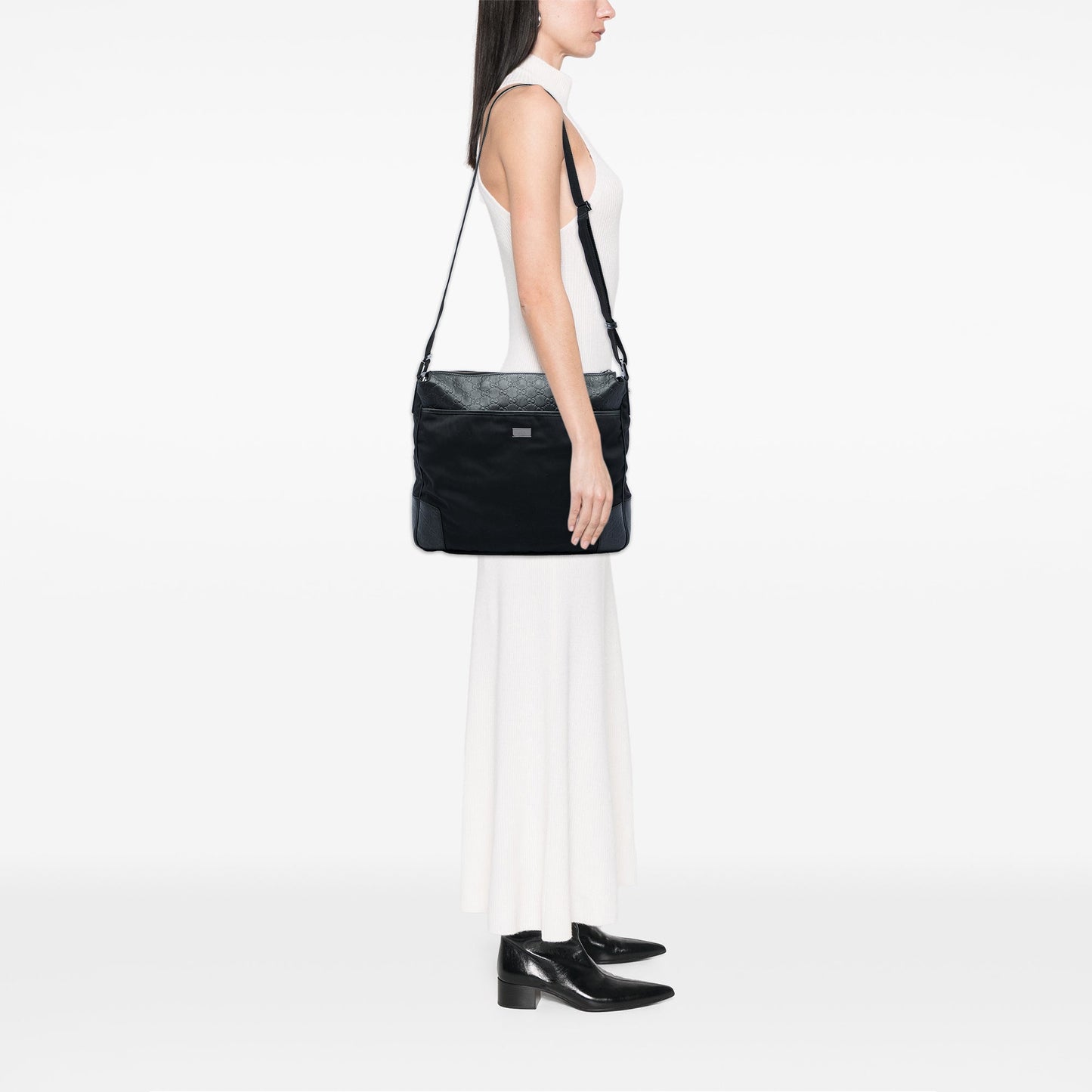 Gucci Guccissima Trimmed Canvas Crossbody