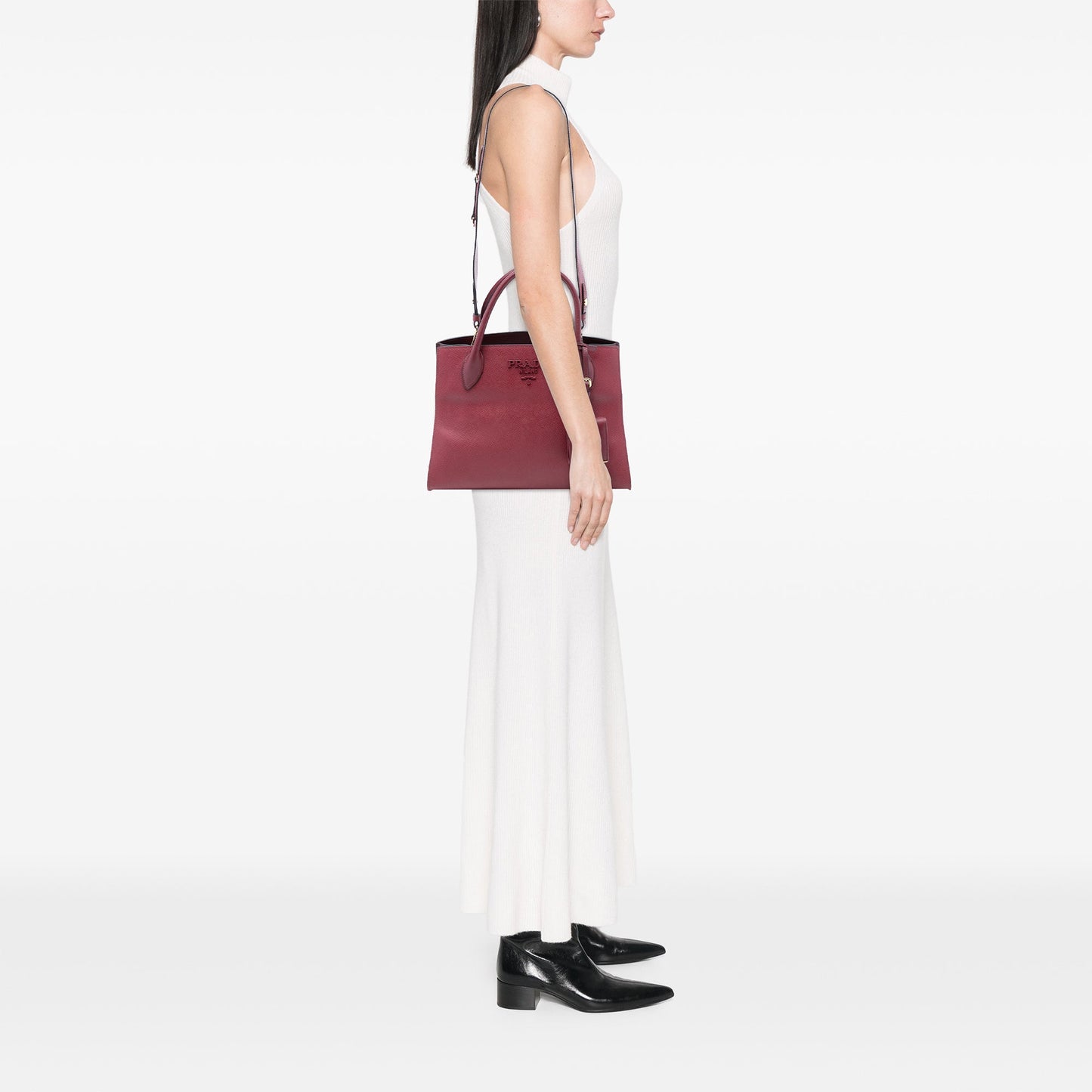 Medium Saffiano Cuir Monochrome Top Handle Tote