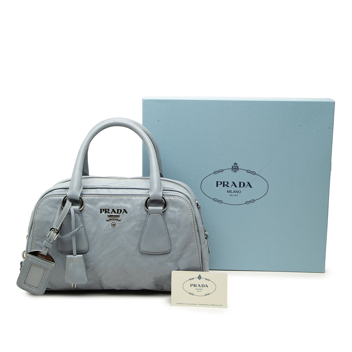 Prada Nappa Antique Re Edition 2001 Top Handle Bag — Blue