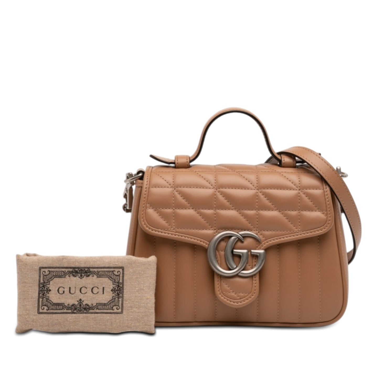 Gucci Mini GG Marmont Matelasse Calfskin Aria Top Handle Bag
