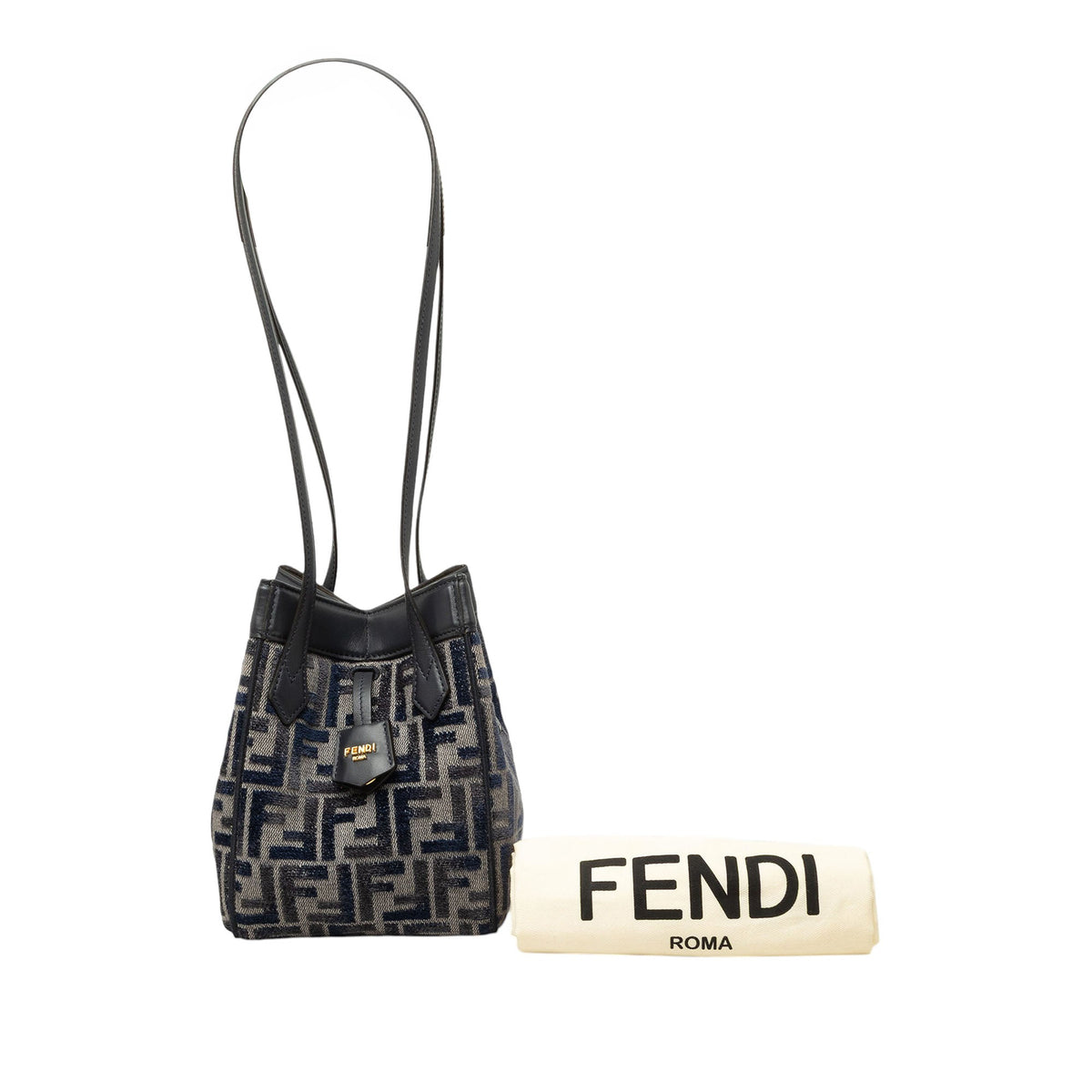 Fendi Mini Zucca Chenille Origami Shoulder Bag — Gray