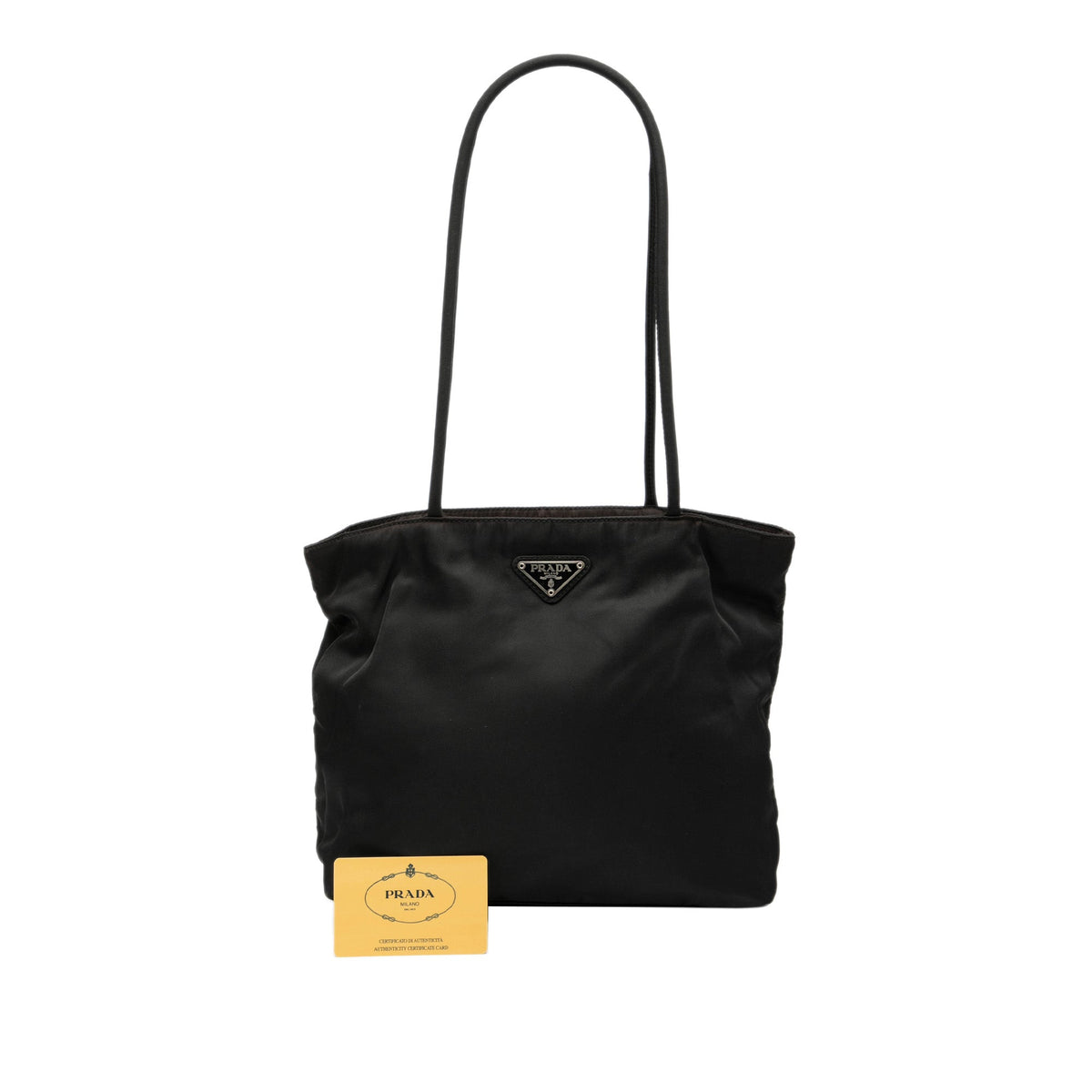 Prada Tessuto Shoulder Bag — Black