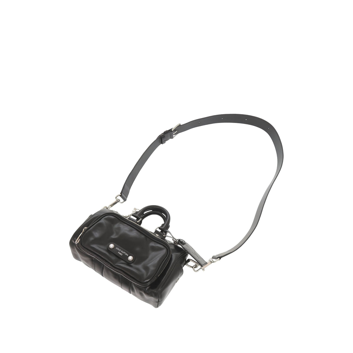 Louis Vuitton Glossy Calfskin Keepall Cargo Bandouliere 25 — Black