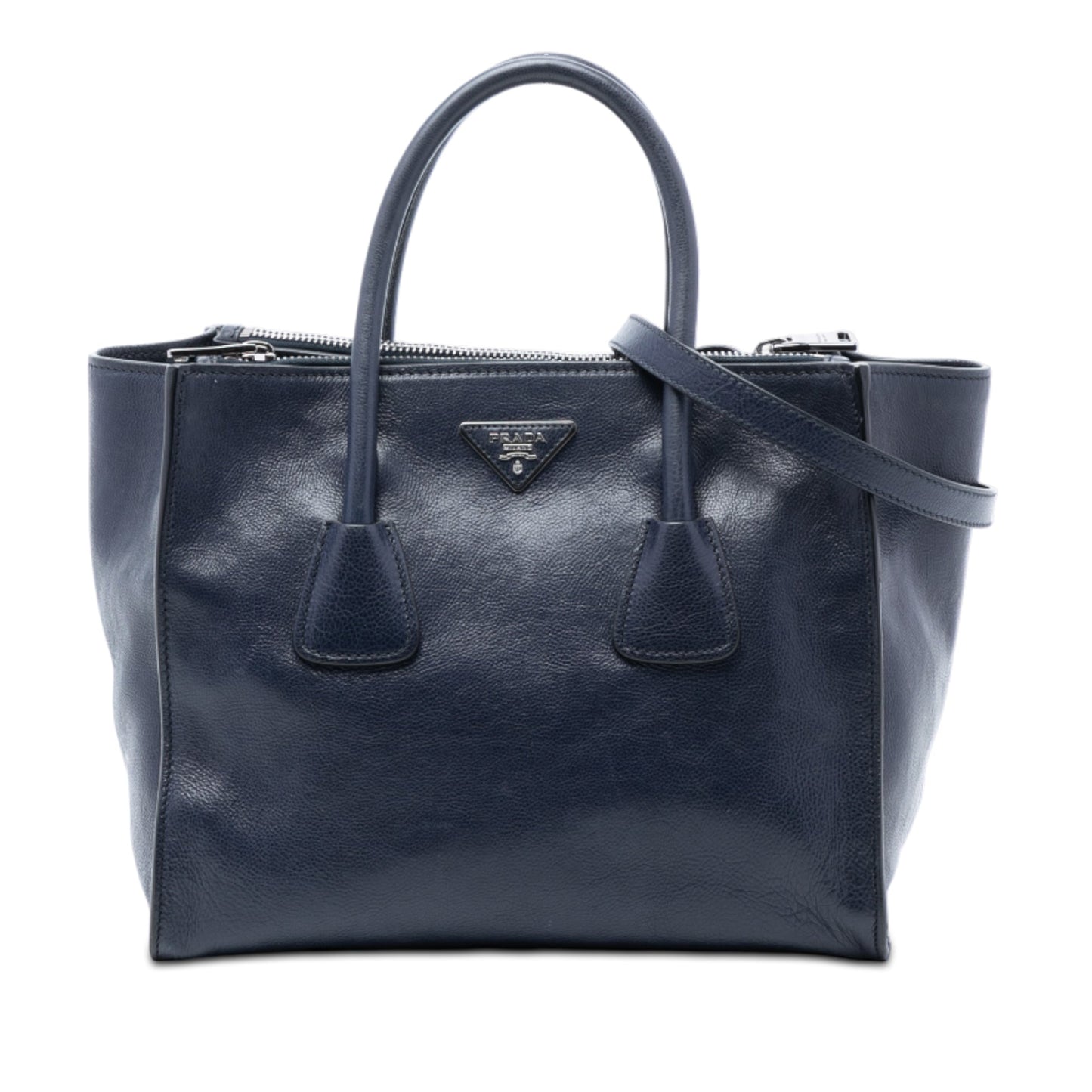 Prada Glace Calf Twin Pocket Double Handle Satchel