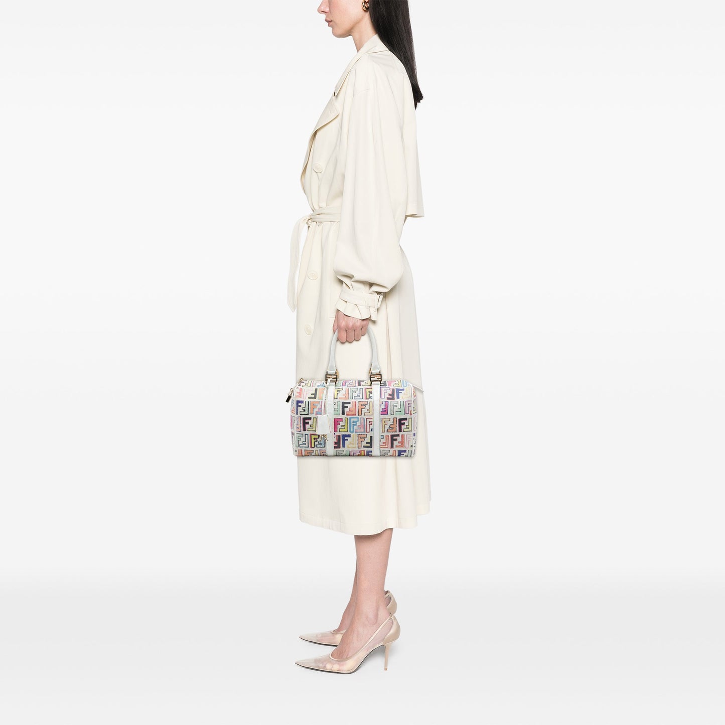 Fendi Multicolor Zucca Spalmati Forever Boston Bag