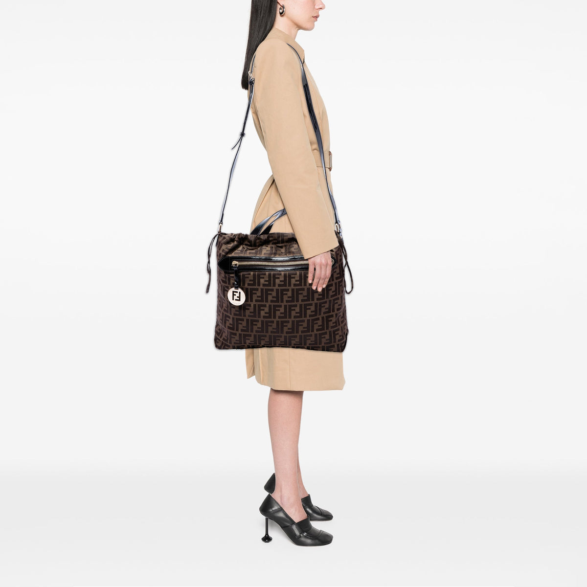 Fendi Zucca Canvas Satchel — Brown
