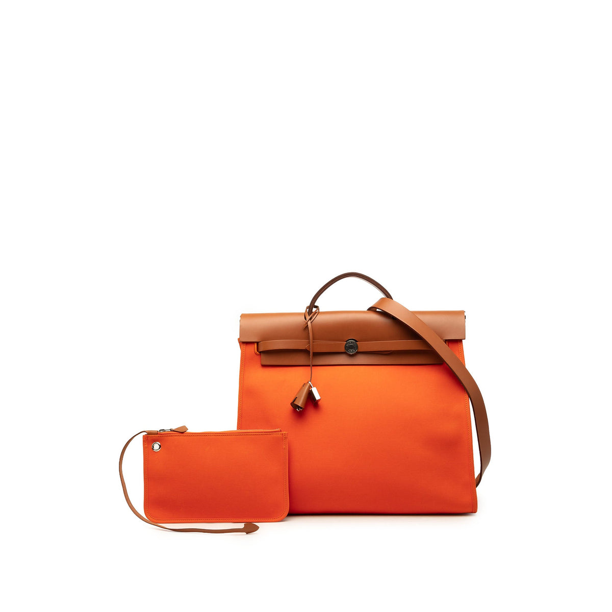 Hermès Toile Herbag Zip 39 — Orange