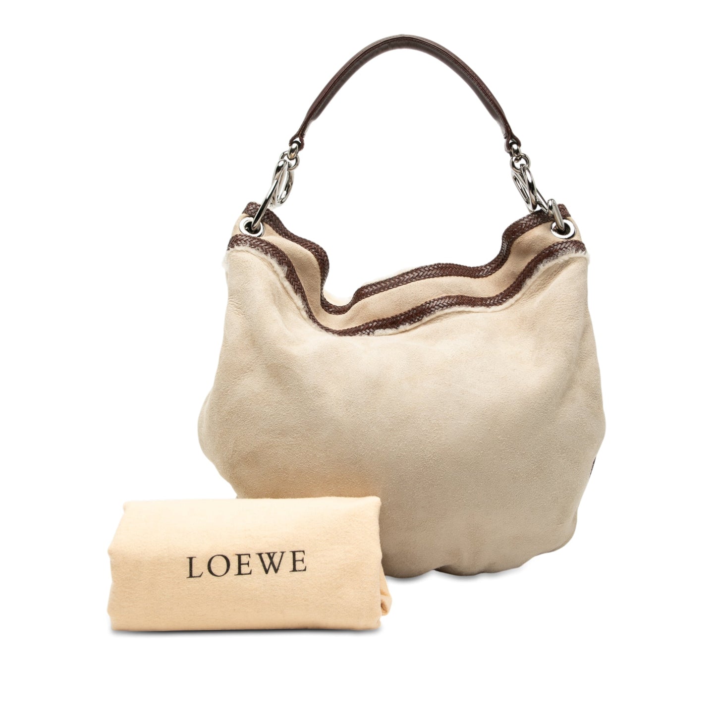 LOEWE Leather Trimmed Suede Hobo