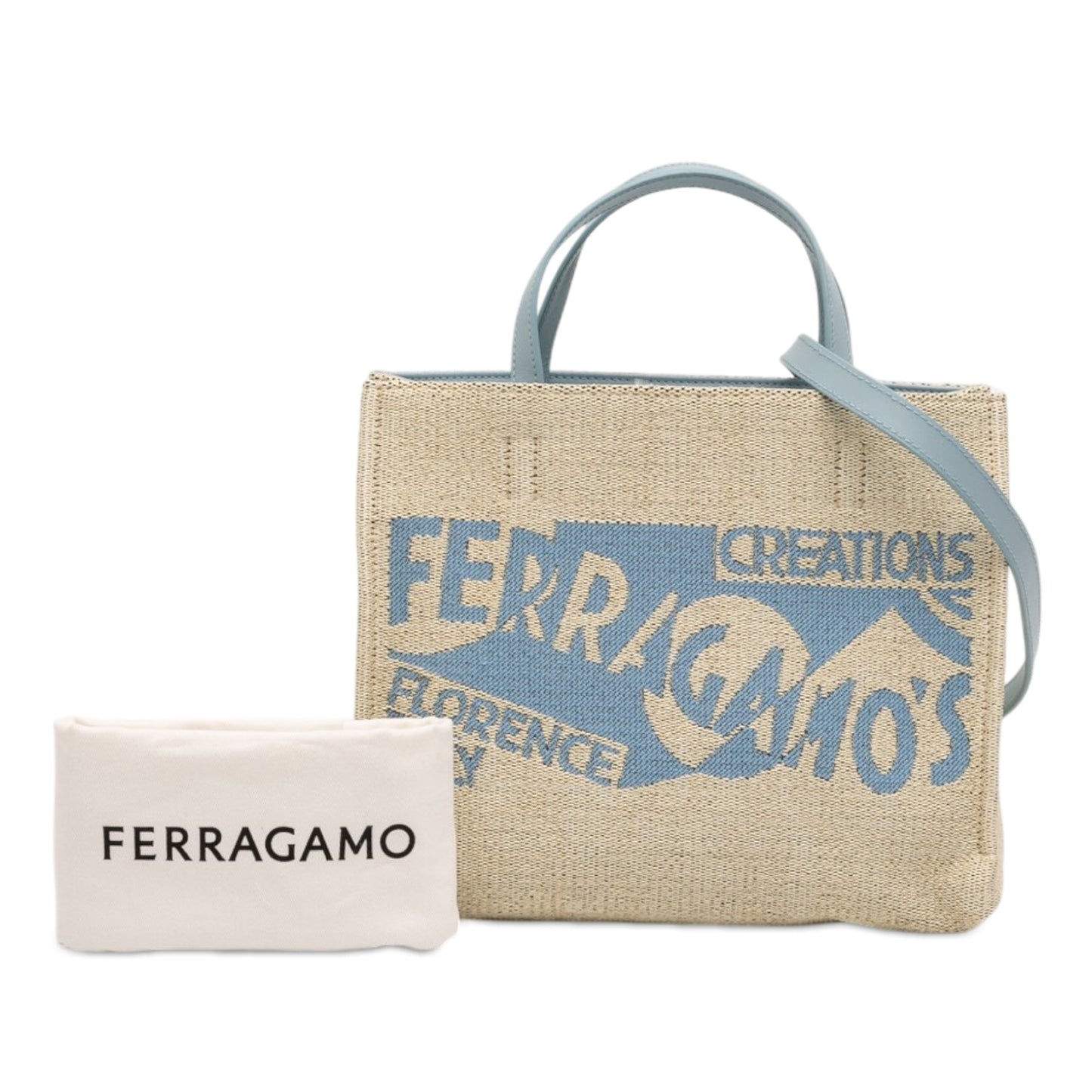 Ferragamo Ferragamos Creations Medium Raffia Shopping Tote