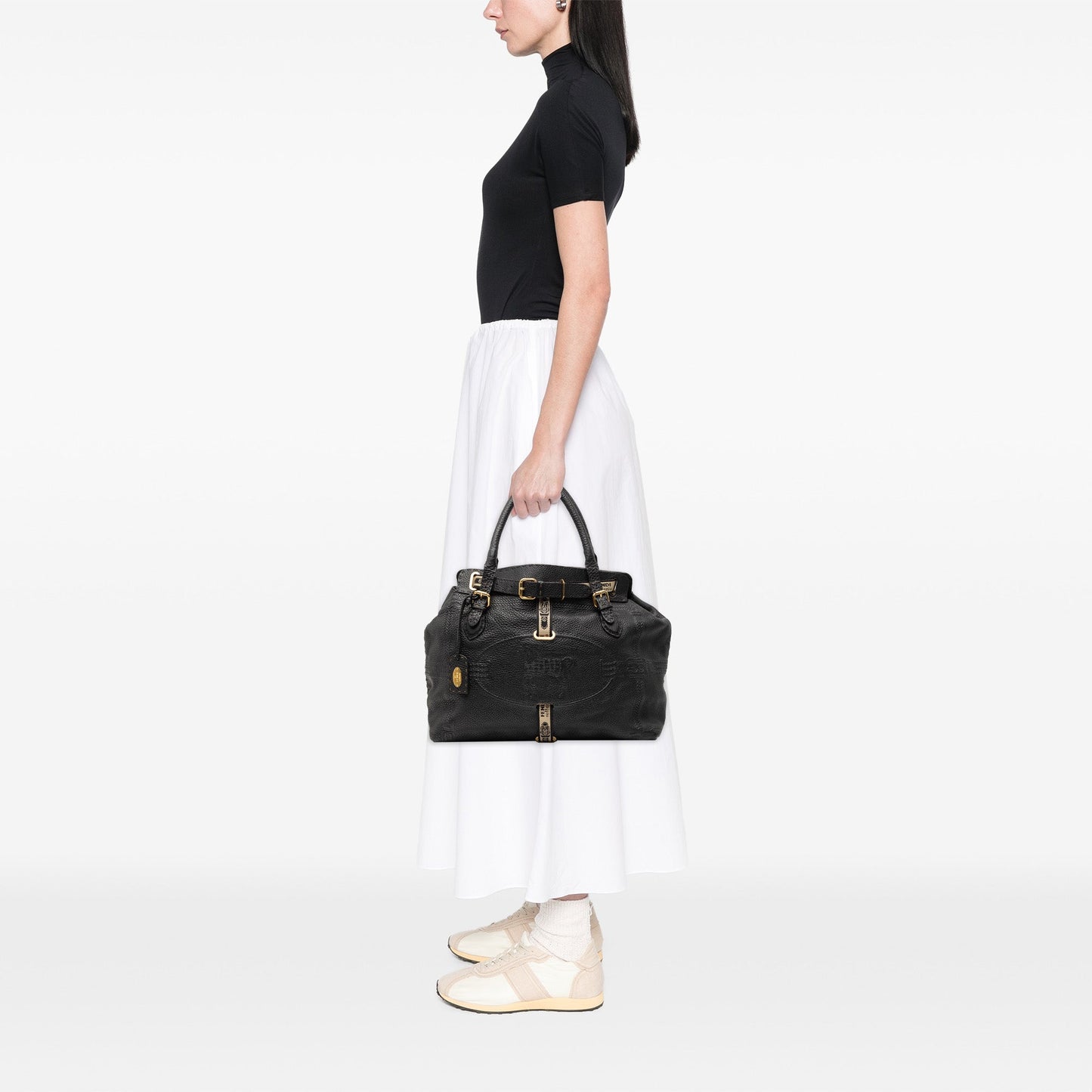 Fendi Large Leather Selleria Villa Borghese Tote