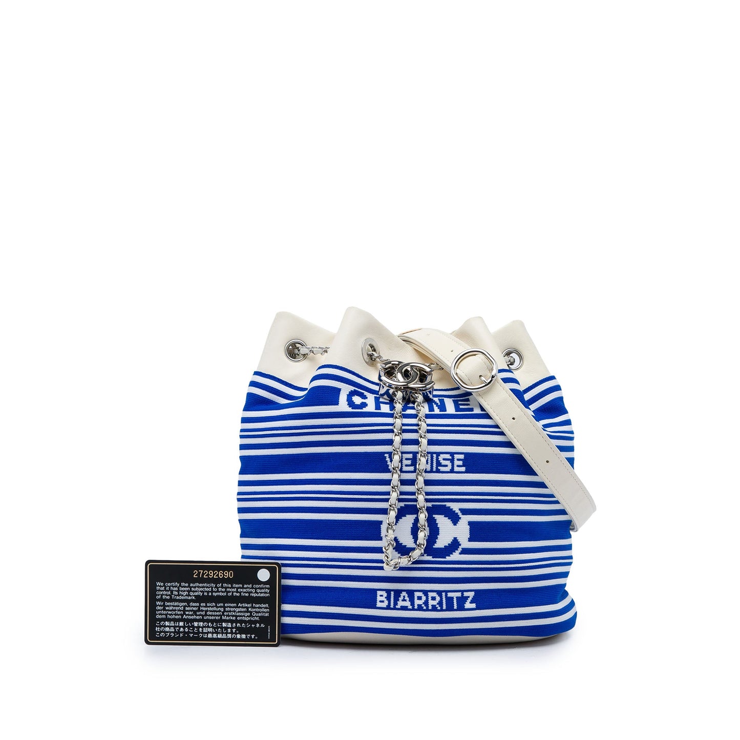 Chanel Venise Biarritz Mixed Fibers and Lambskin Drawstring Bucket Bag