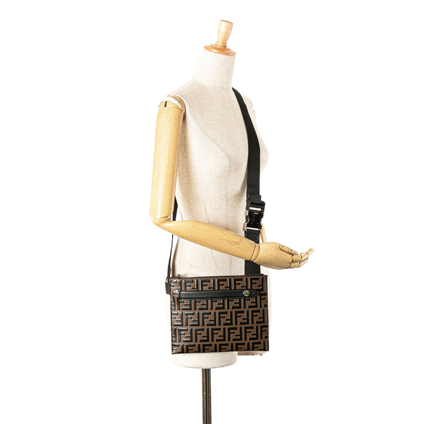 Fendi FF Embossed Leather 1974 Crossbody