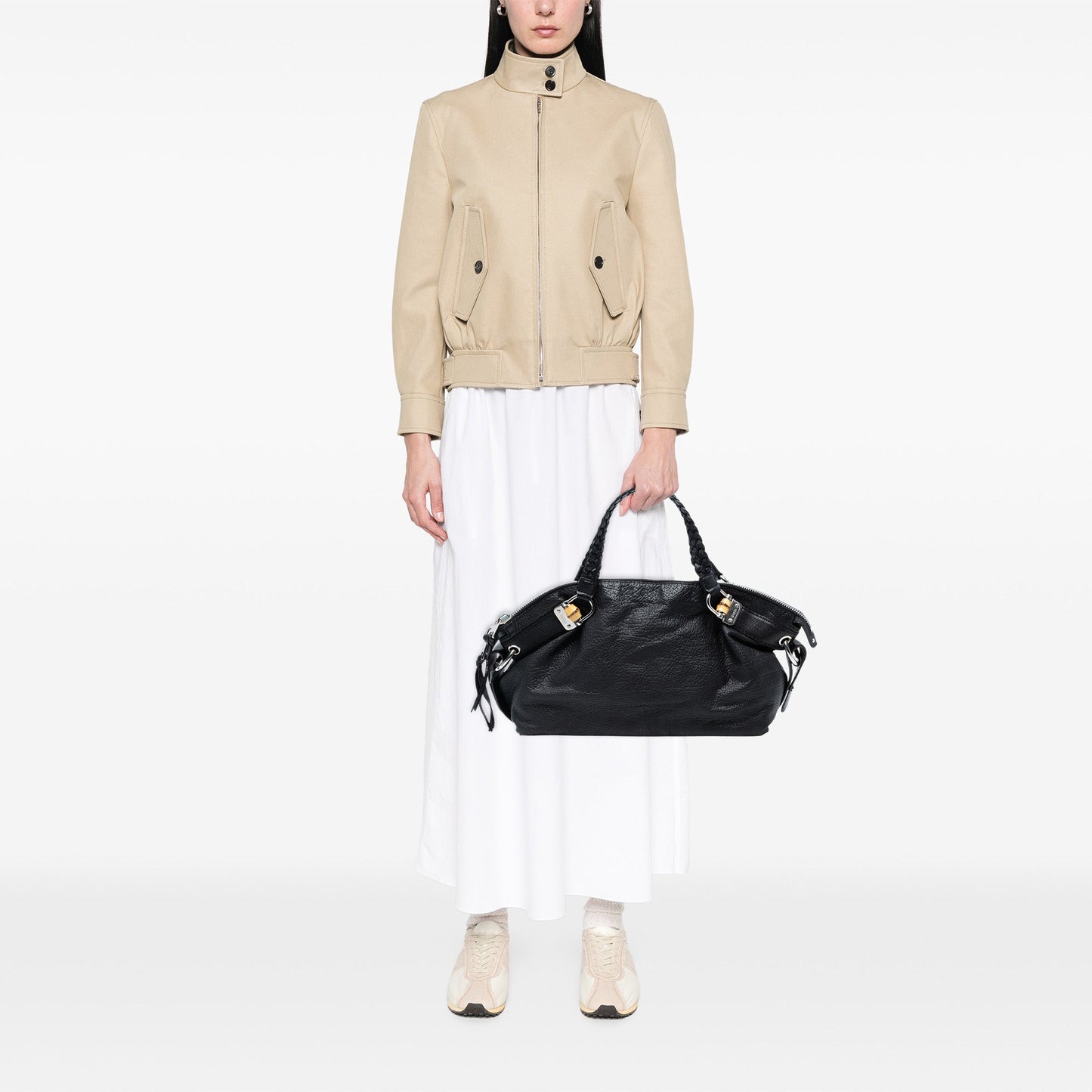 Gucci Medium Leather Bamboo Bar Tote